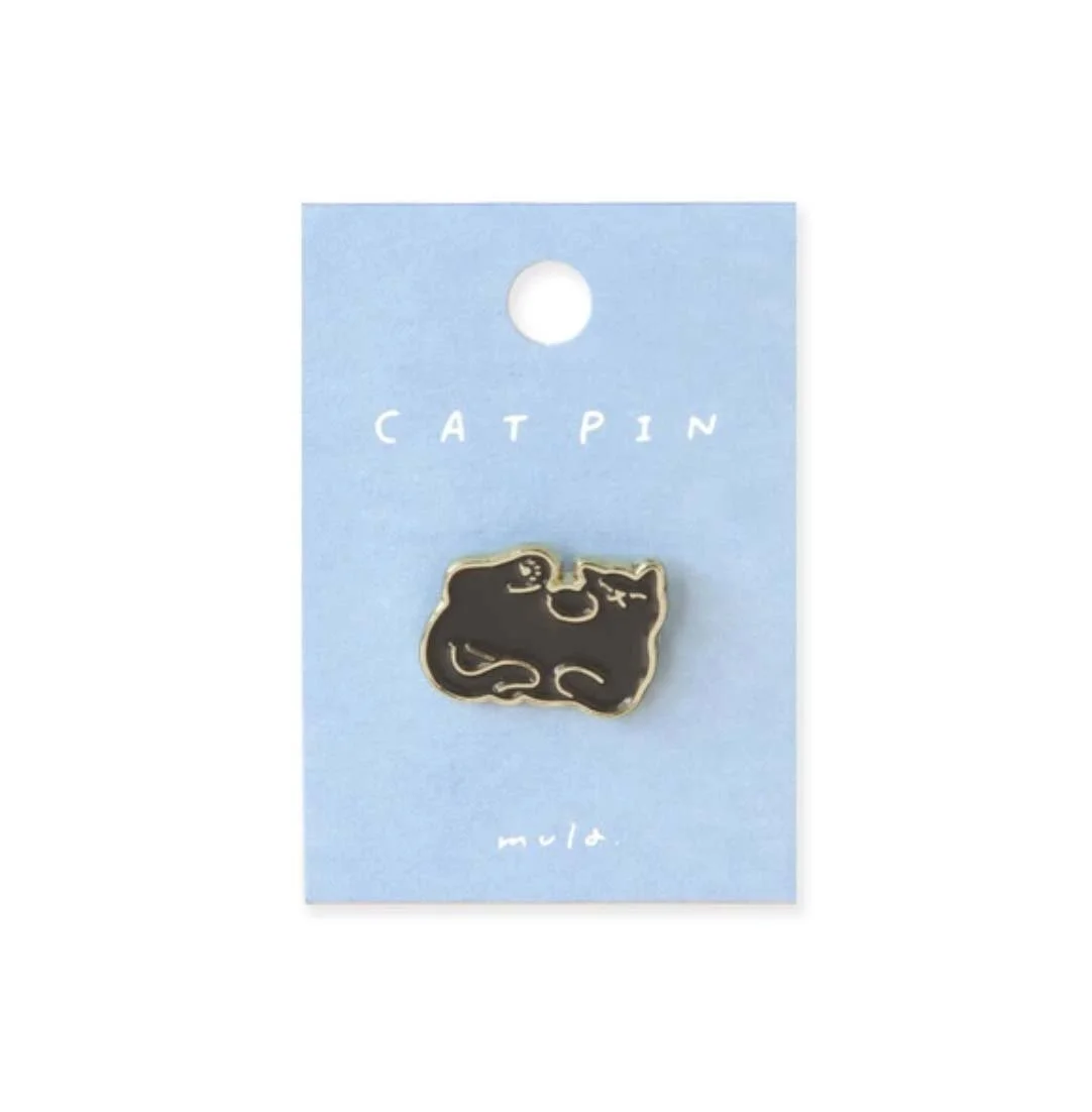 New Enamel Pin - Cat - Black Belly Scratch Cat by Mula