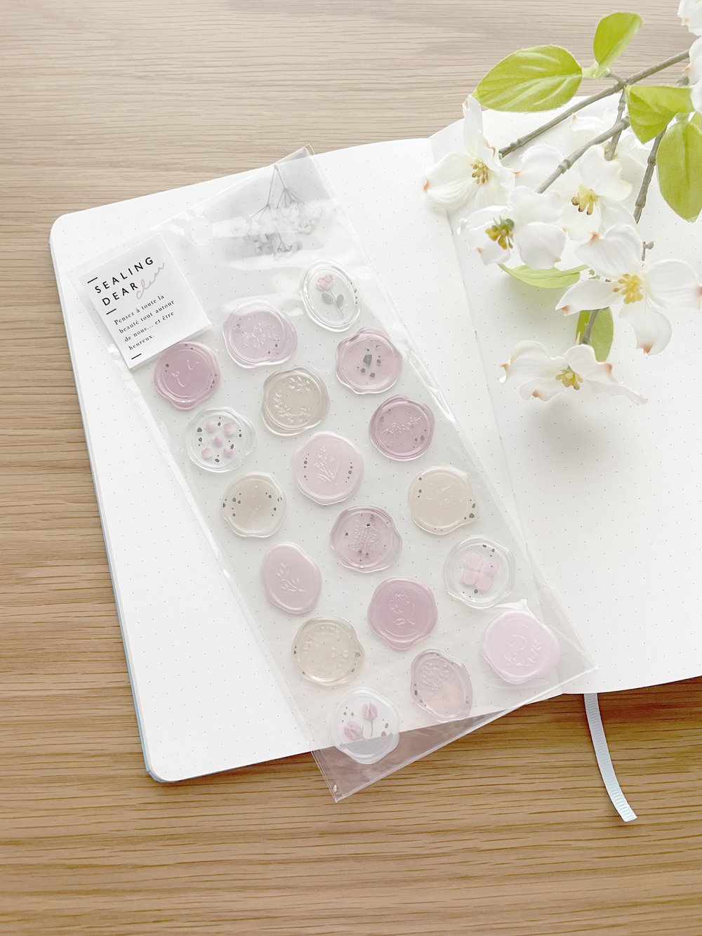 Seal Stickers - Faux Wax Seal - Pink Flowers — La Petite Cute Shop