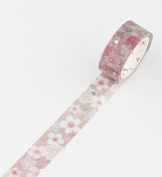 BGM Washi Tape -15 mm - Sakura Lace - Silver Foil — La Petite Cute Shop
