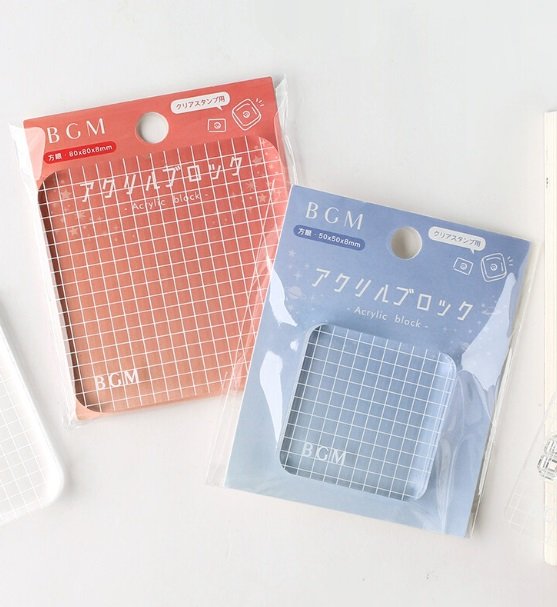 BGM Clear Acrylic Stamp Block with Grid - Small Size — La Petite Cute Shop