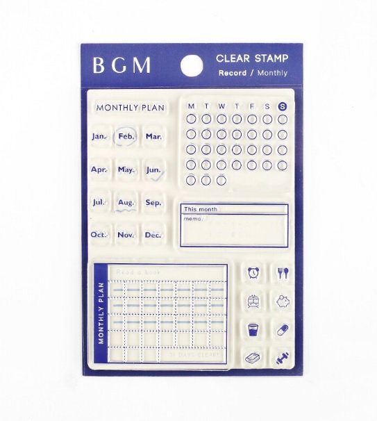 Restocked BGM Monthly Calendar Set - Clear Journal Stamp Set — La Petite  Cute Shop