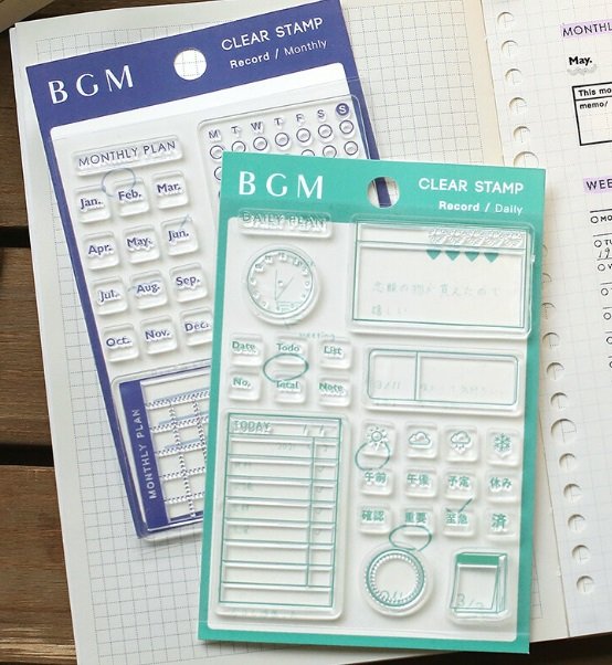 Restocked BGM Monthly Calendar Set - Clear Journal Stamp Set — La Petite  Cute Shop