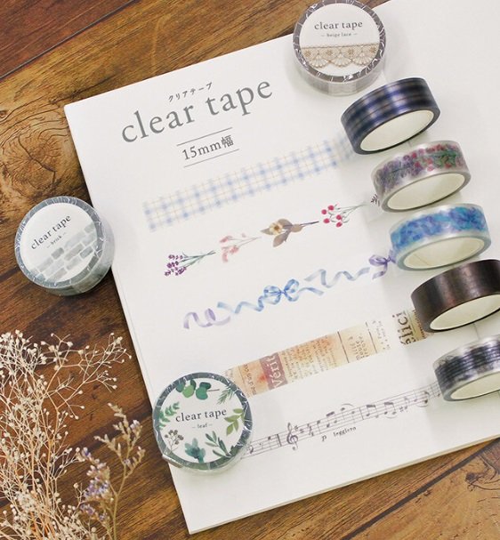 Mindwave Clear PET Tape - 15mm - Leaves — La Petite Cute Shop