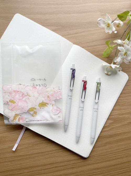 Kawaii Pastel Flowers Retractable Gel Pens, Cute Gift Pen Set
