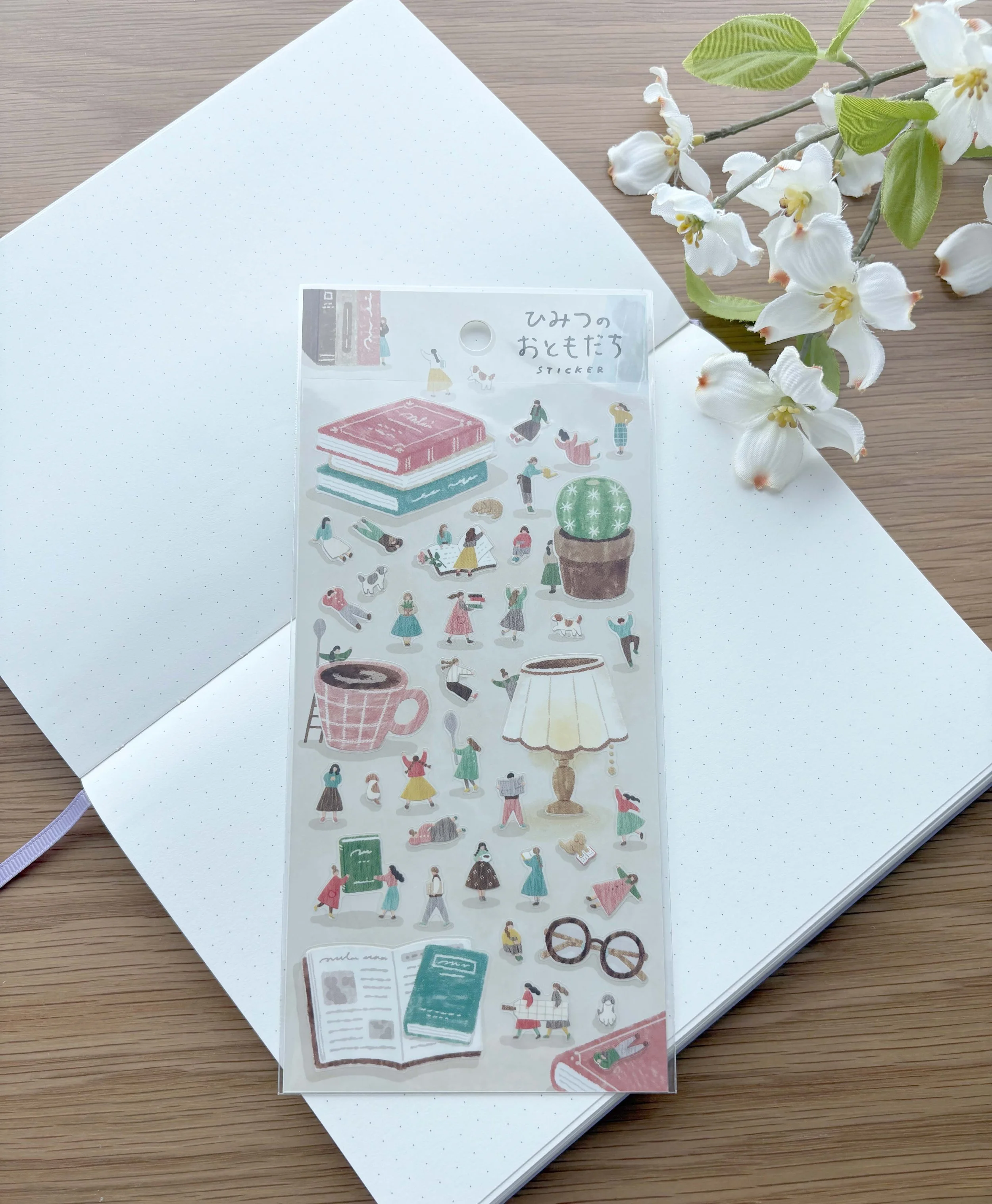 NEW Clear Journal Stickers - Secret Friends Series - Reading Time
