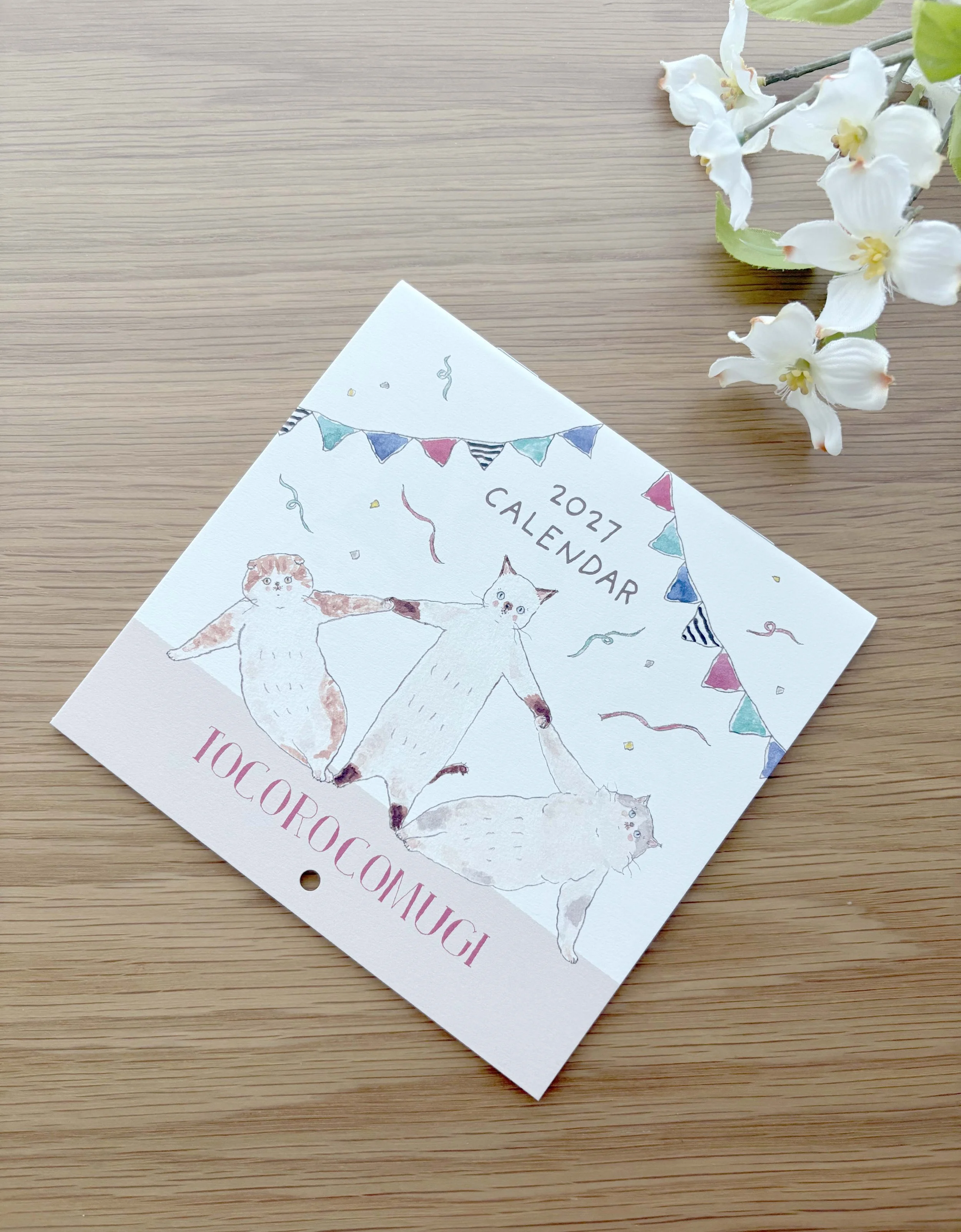 NEW 2027 - 12 month Small Wall Calendar - Cats - Tocoro Comugi