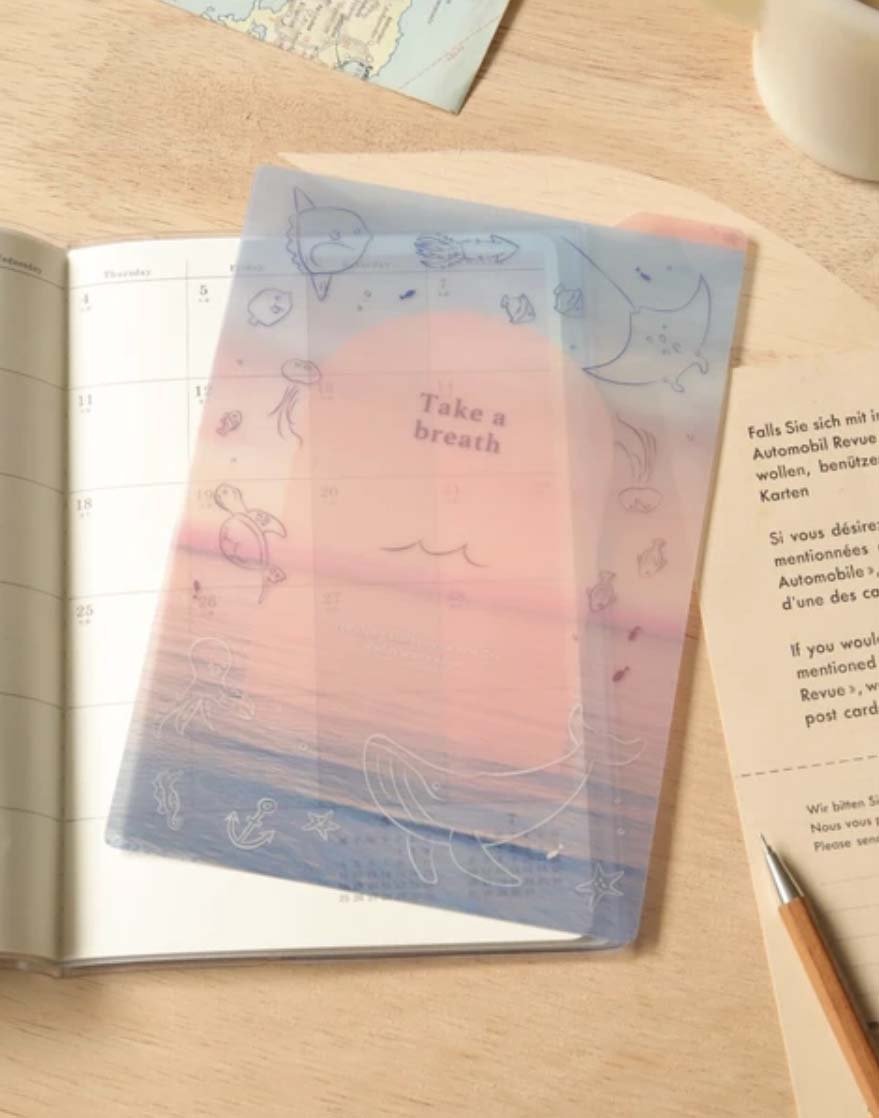 NEW B6 Size Planner Under Layer Transparent Board - Shitajiki - Ocean Morning Glow
