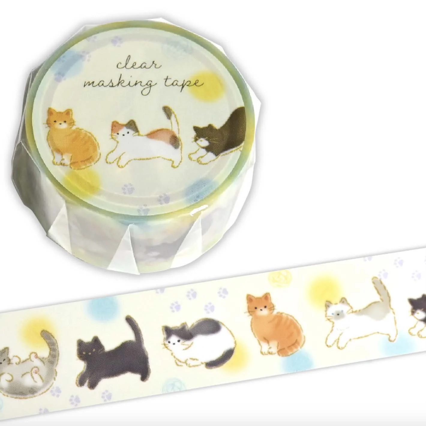 NEW Clear PET  Tape -20 mm - Playful Cats