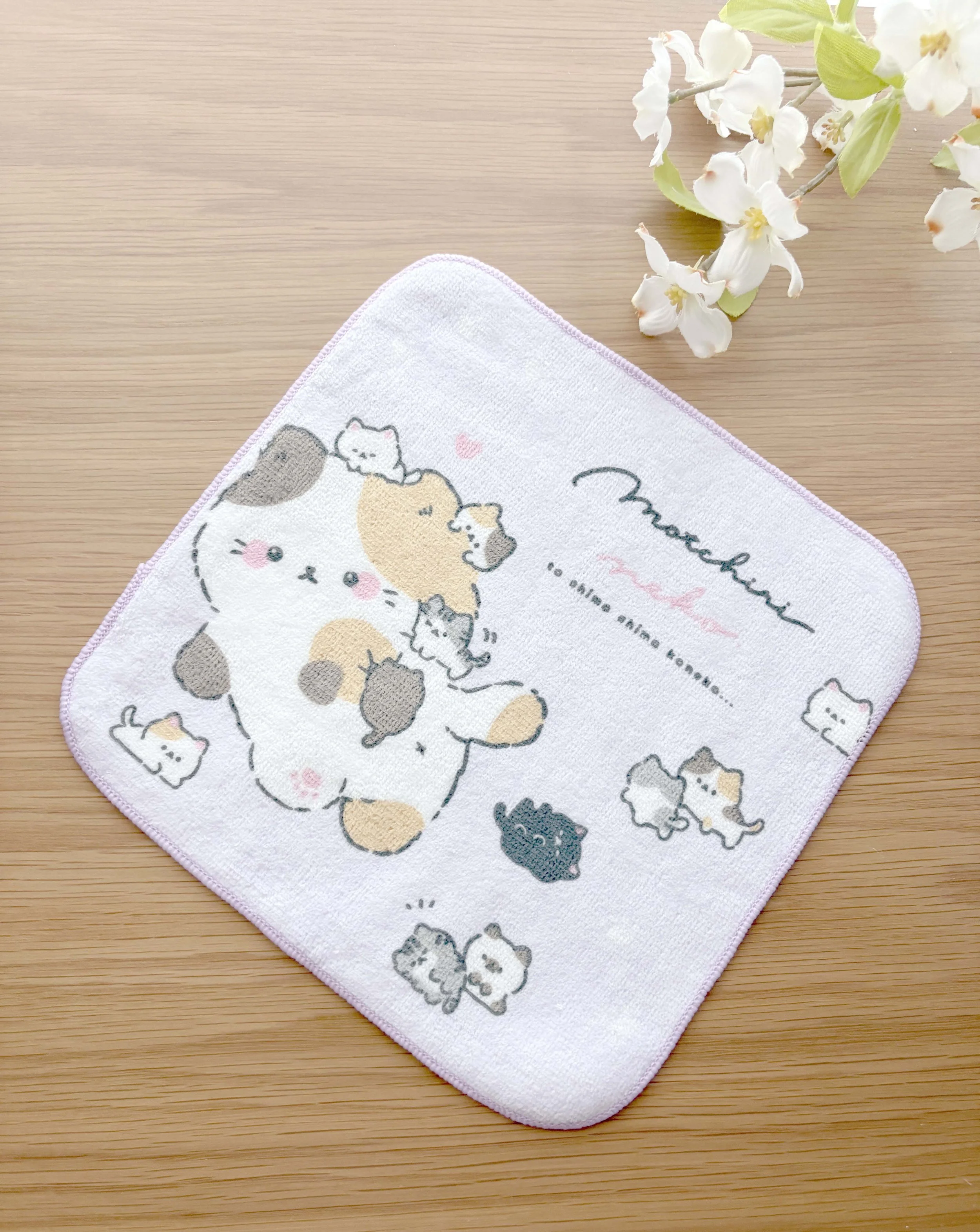 NEW Petite Cotton towel - Sweet Cats - Mochiri Neko