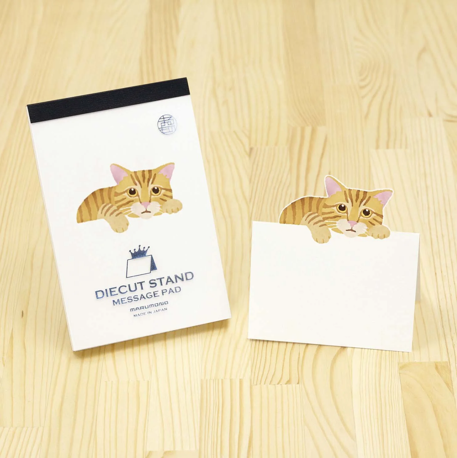 NEW Notepad - Die-cut Stand Message Memo - Yellow Cat