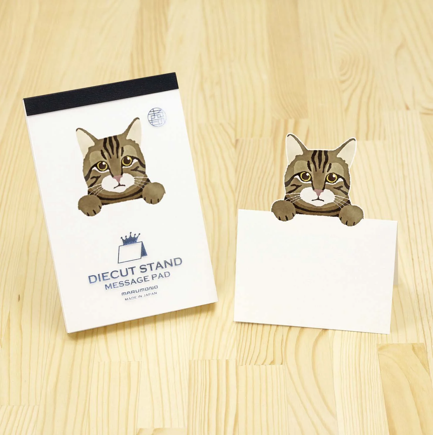 NEW Notepad - Die-cut Stand Message Memo - Brown Cat