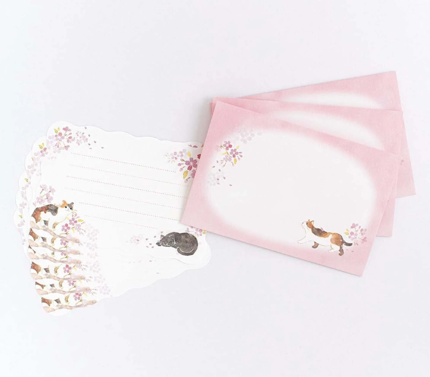 NEW Spring Sakura Flower Cats Letter Set Pack - Half Size