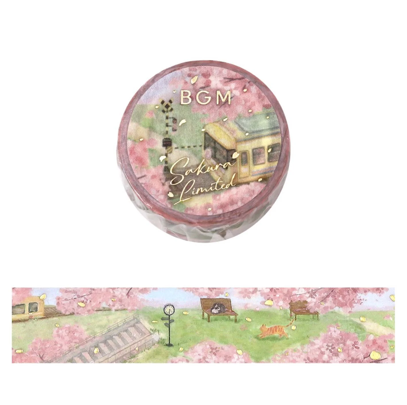 NEW BGM Washi Tape -20 mm - 2026 Spring Sakura Limited - Sakura Blooming Train