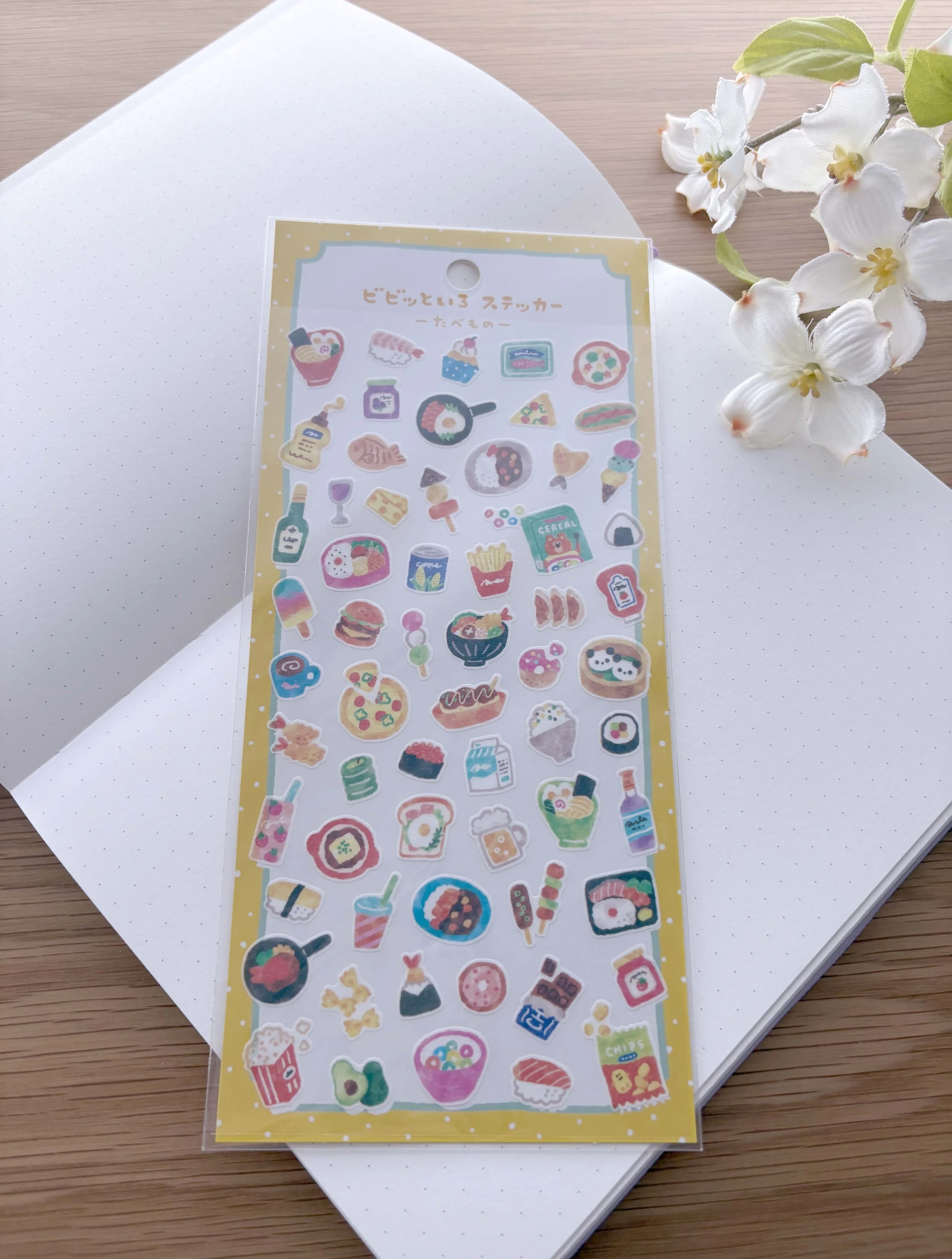 NEW Journal Mindwave Sticker -Bibi to iro- Vivid Colorful Stickers - Fun Foods