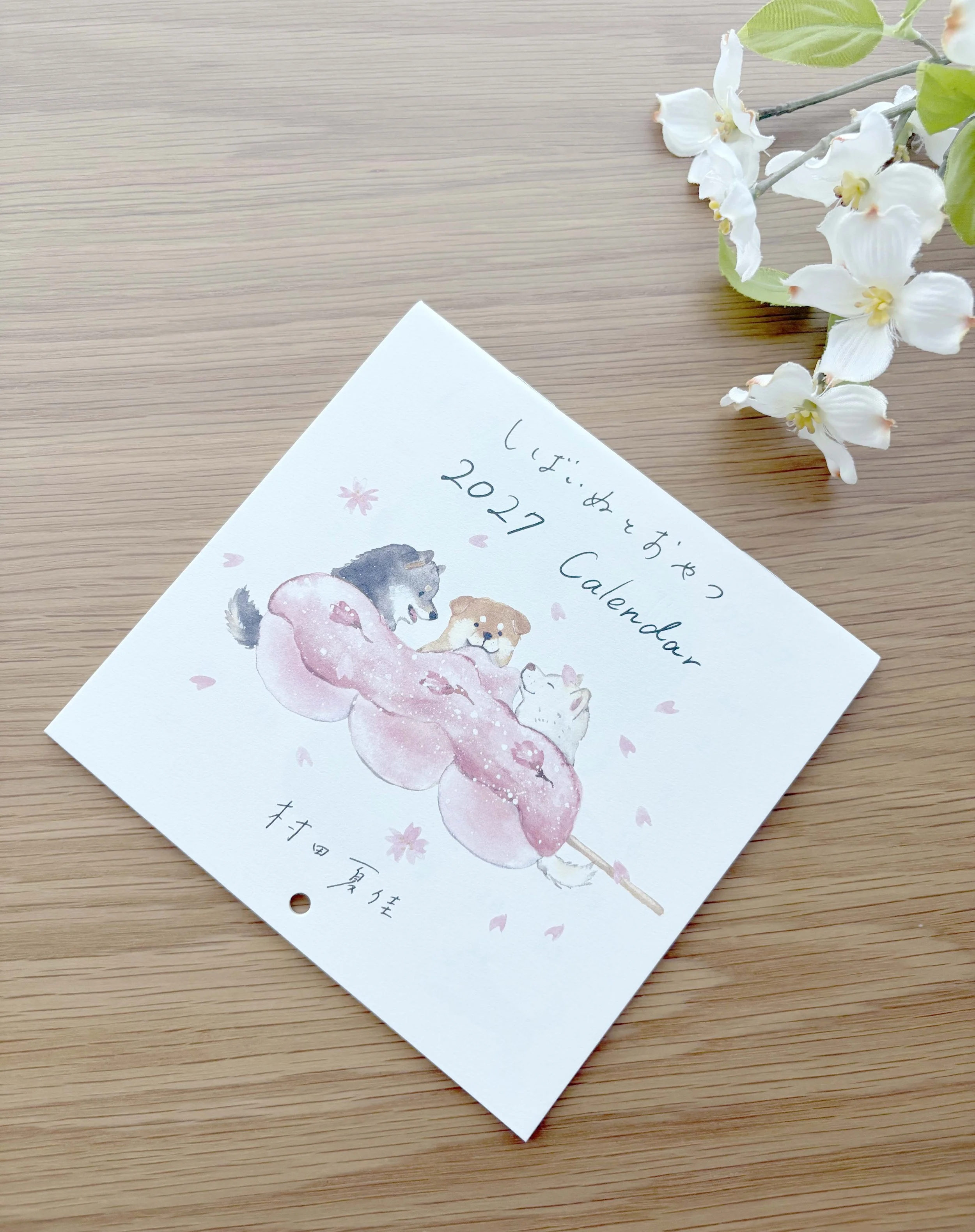 NEW 2027 - 12 month Small Wall Calendar - Shiba Inu by Natsuyoshi Murata