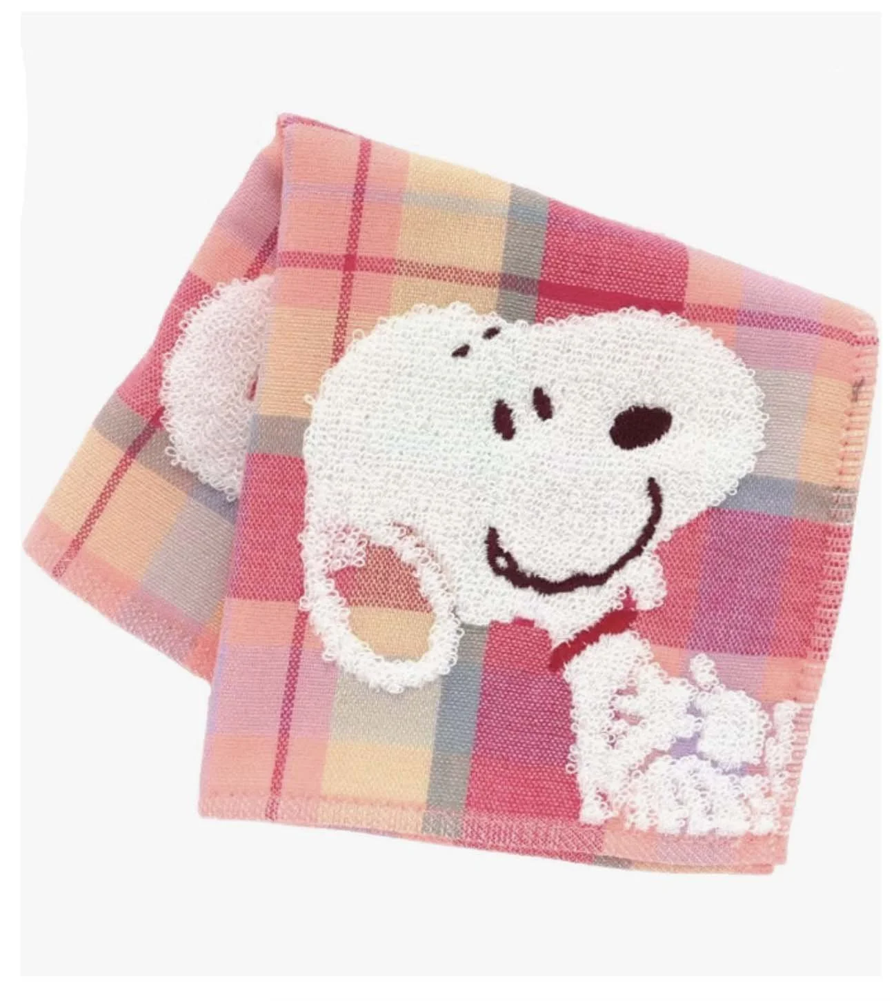 NEW Petite Cotton Terrycloth towel - Snoopy Plaid - Pink