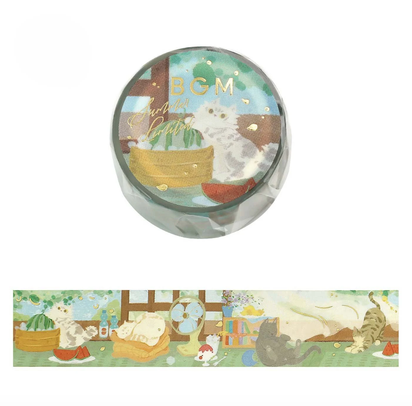 NEW BGM Clear PET Tape - 20mm - Summer Limited - Summer Vacation Cats