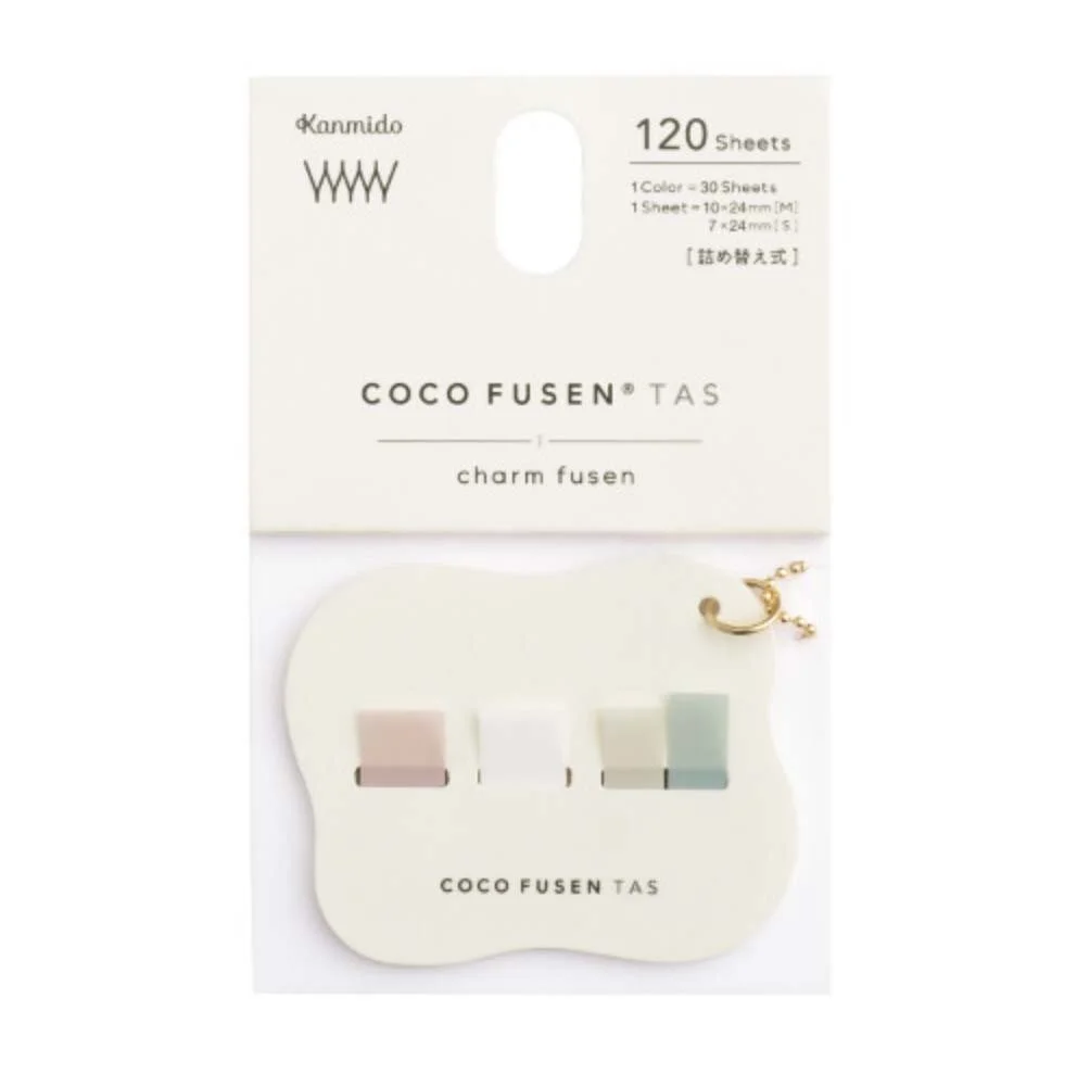 NEW Kanmido COCO Fusen Charm Card - Sheer Film Sticky Notes Set - Flower Hana Beige