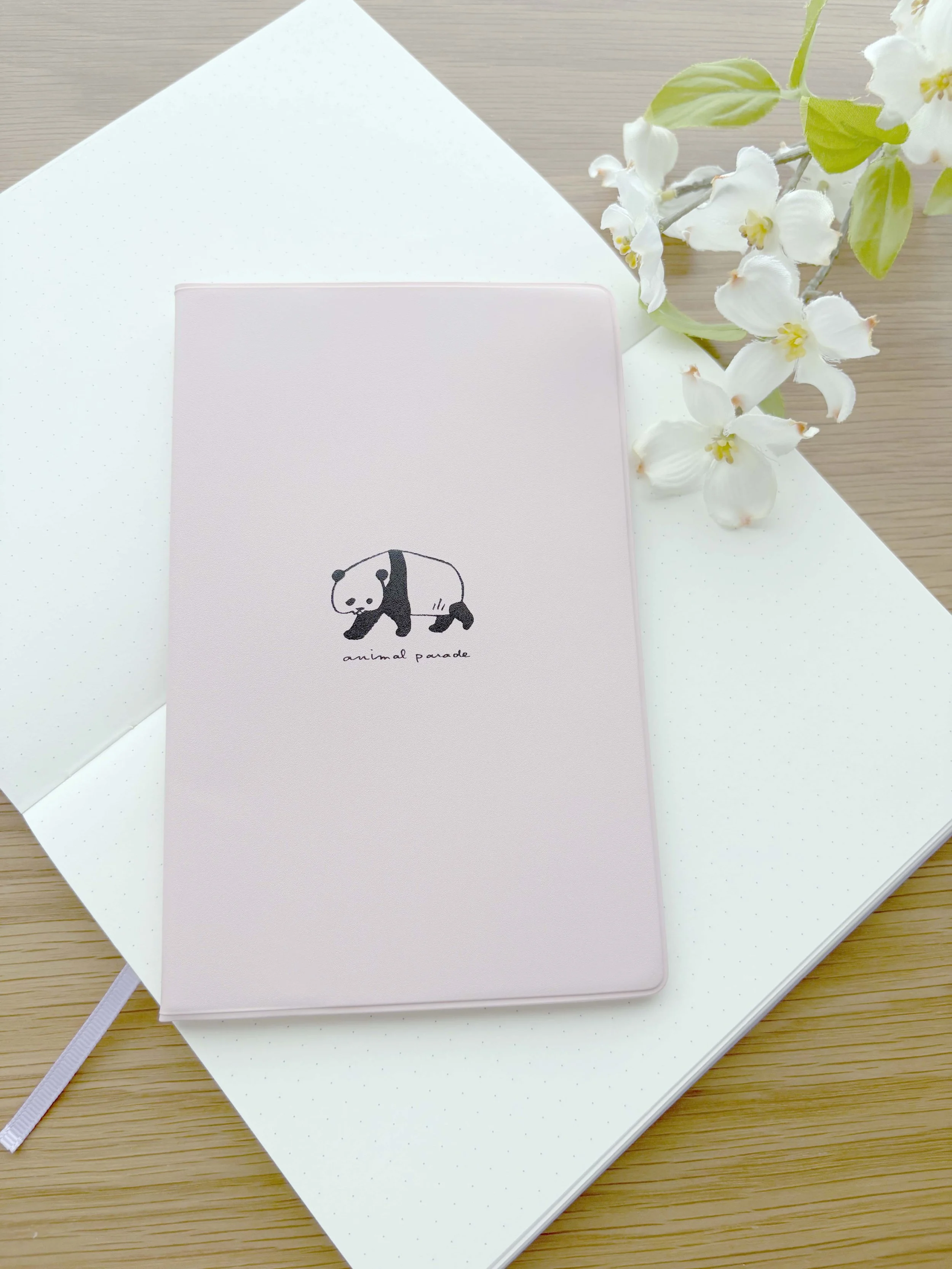 NEW 2027 Pocket Calendar - Slim B6 - Animal Parade - Panda Bear - Pink