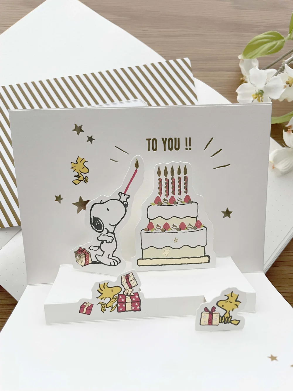 Greeting Card - Happy Birthday 3D Die-cut Card with Gold Foil