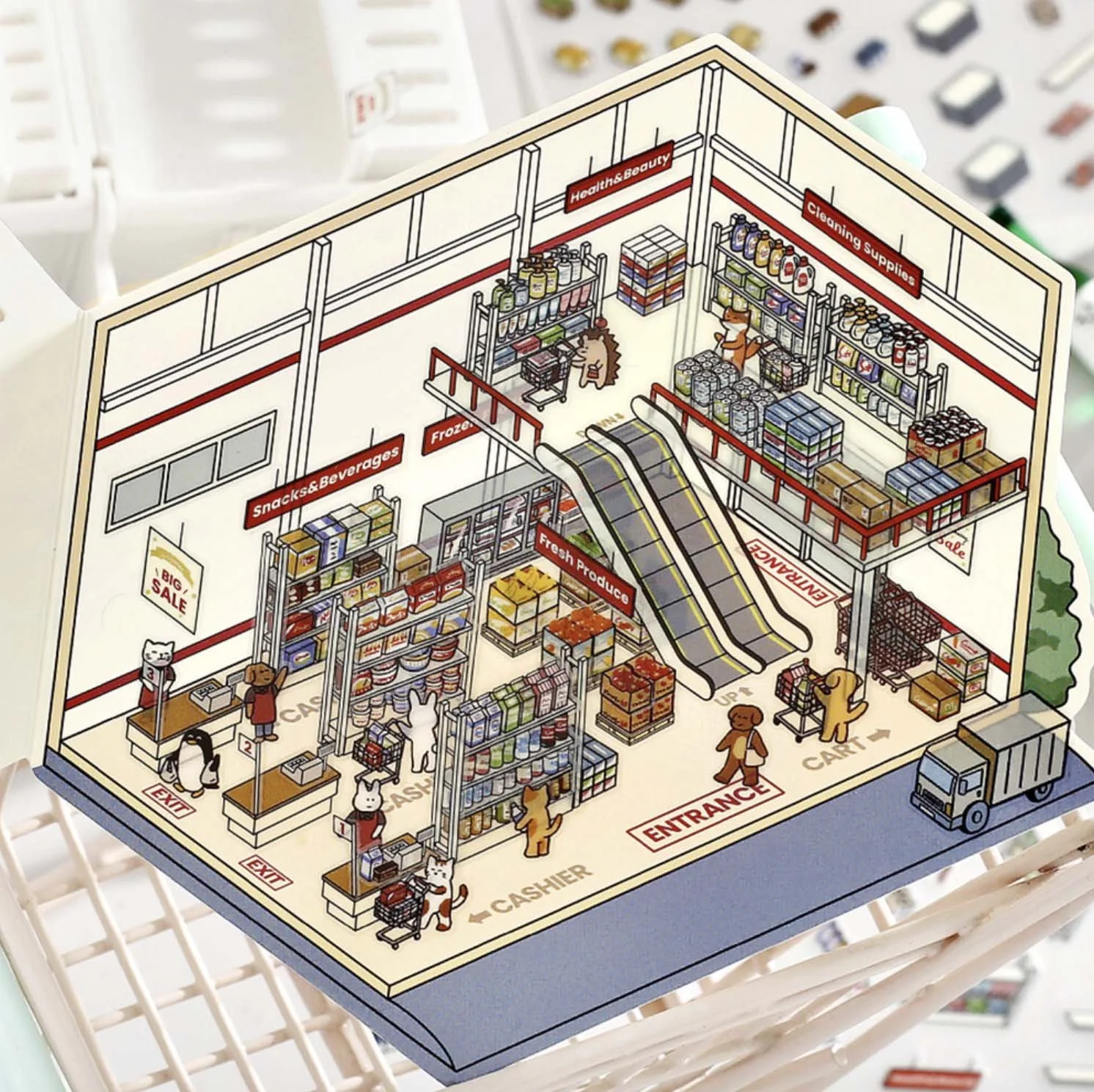 NEW BGM 2.5D Diorama Sticker Series - Supermarket