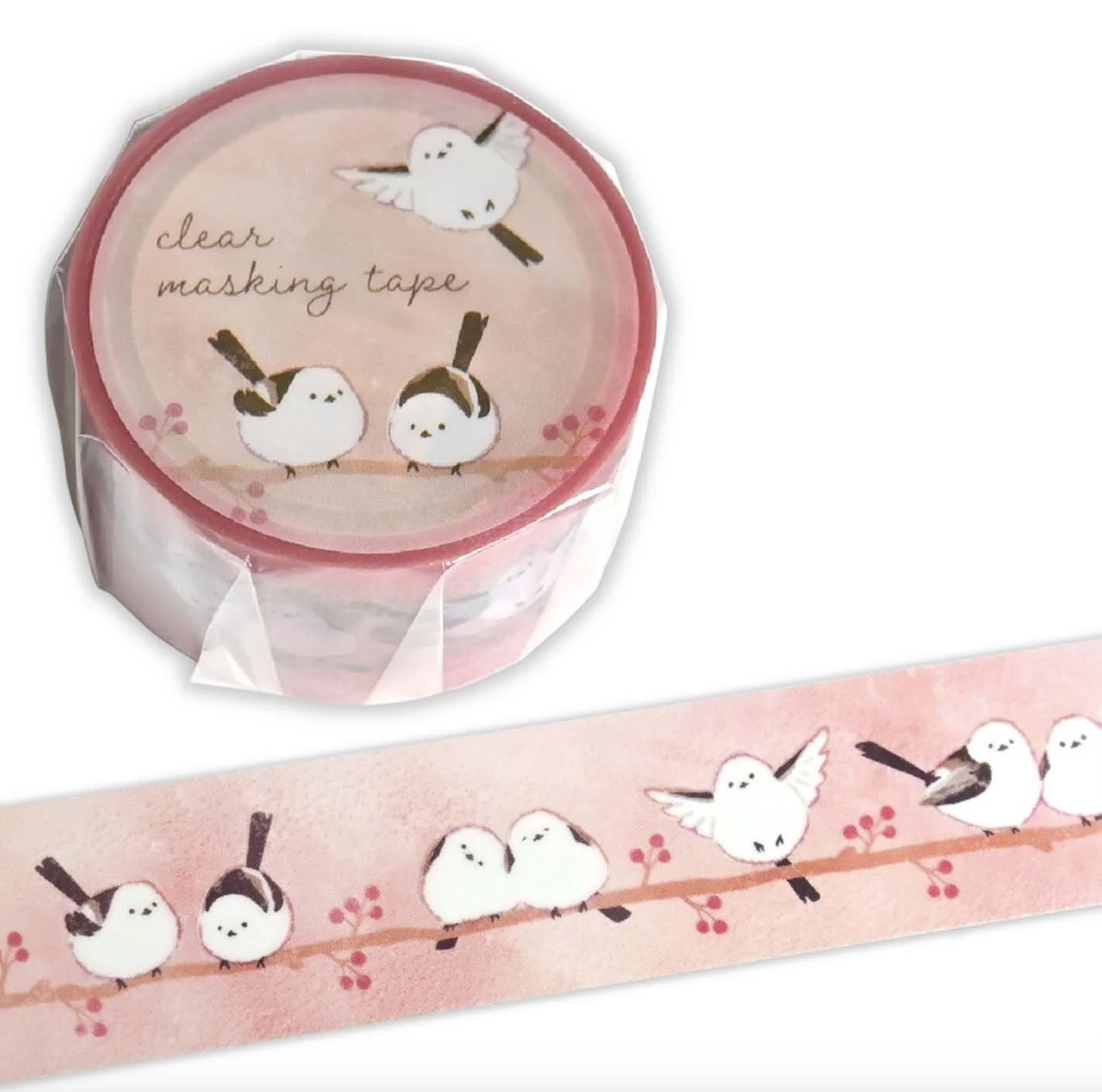 NEW Clear PET  Tape -20 mm - Sweet Shima Enaga Birds