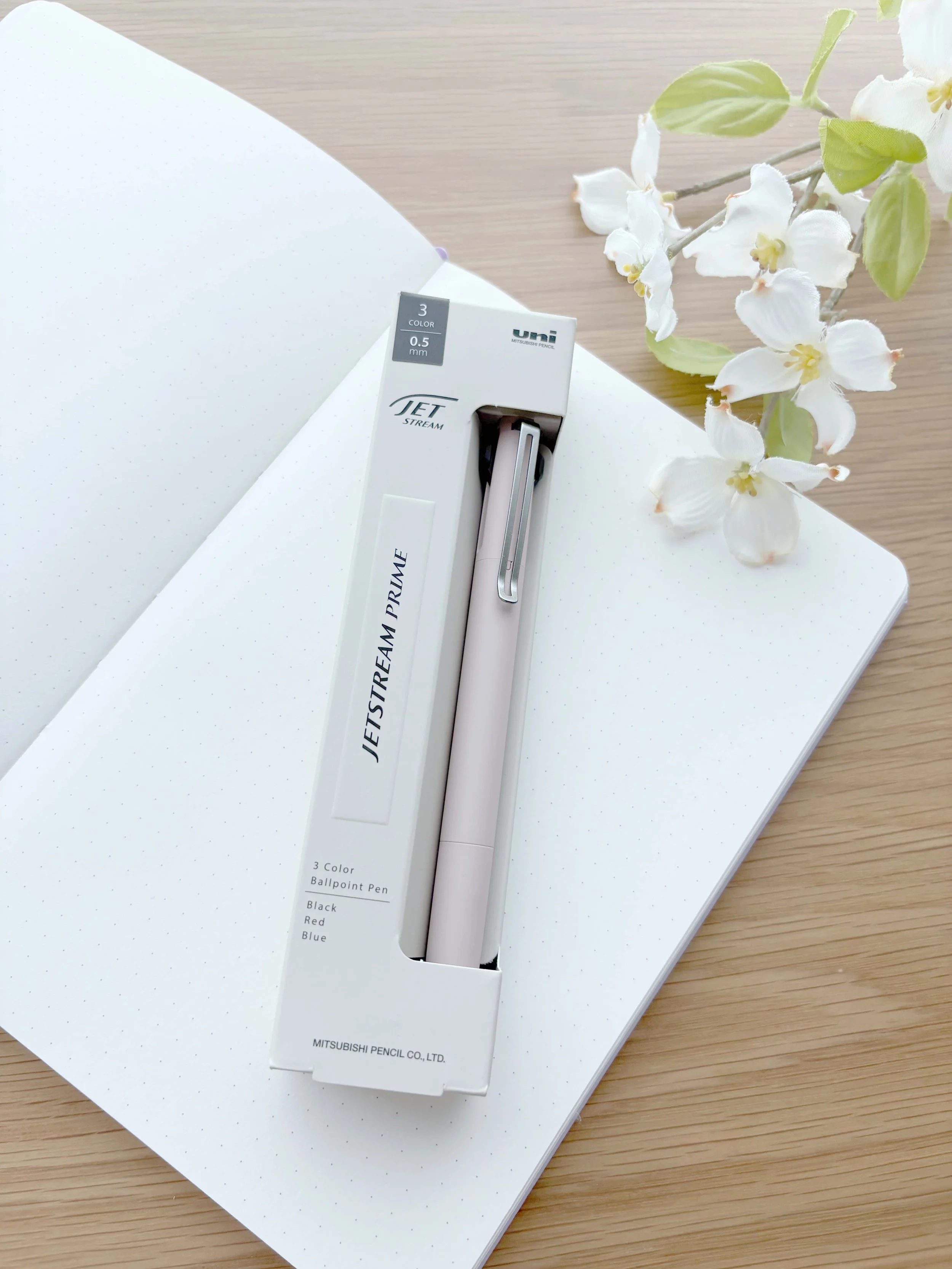 NEW Uni Jetstream Prime 3 - 0.5mm 3 Color Ballpoint Pen - Matte Pale Pink