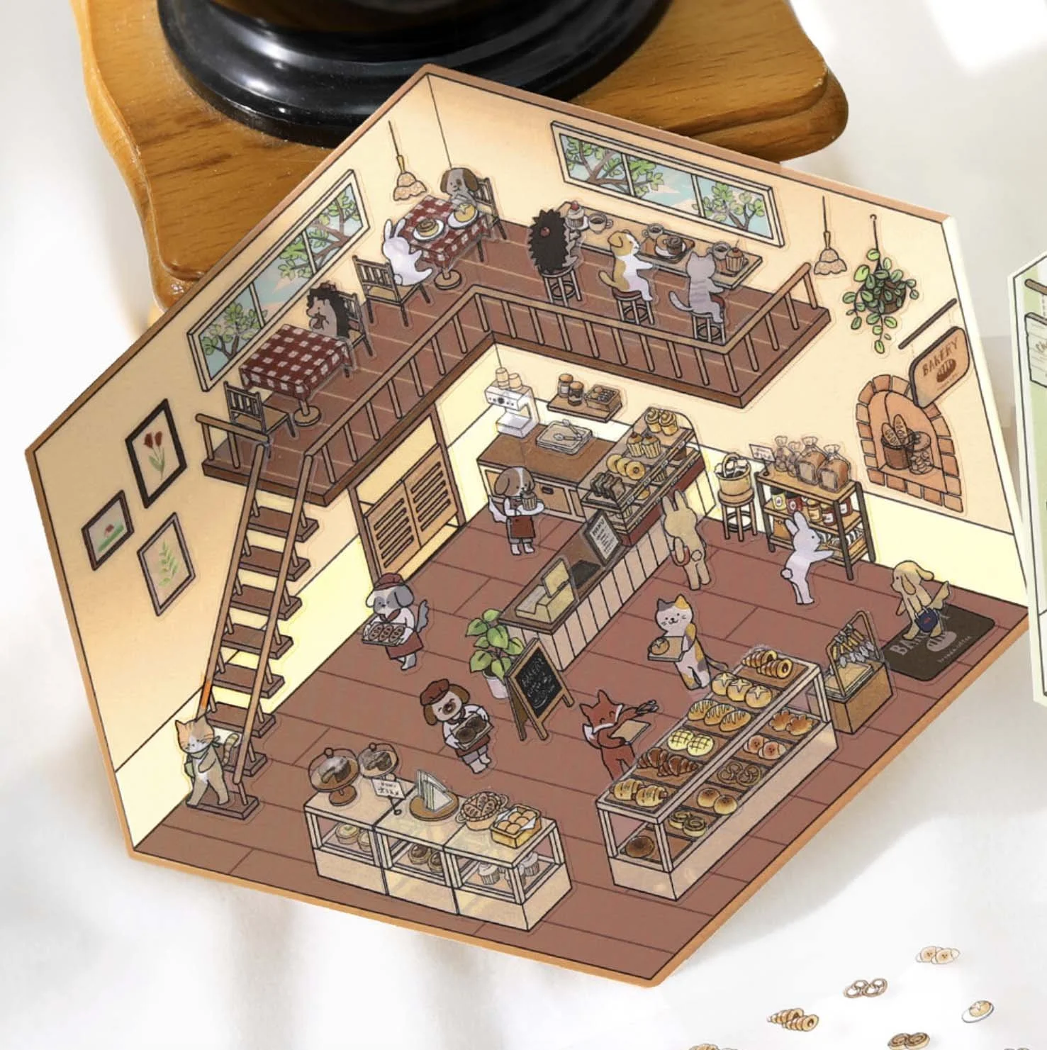 NEW  BGM 2.5D Diorama Sticker Series - Bakery Shop