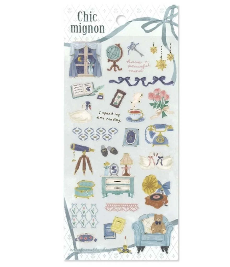 NEW Mindwave Washi Sticker - Chic Mignon Series - Evening Bear with Gold Foil