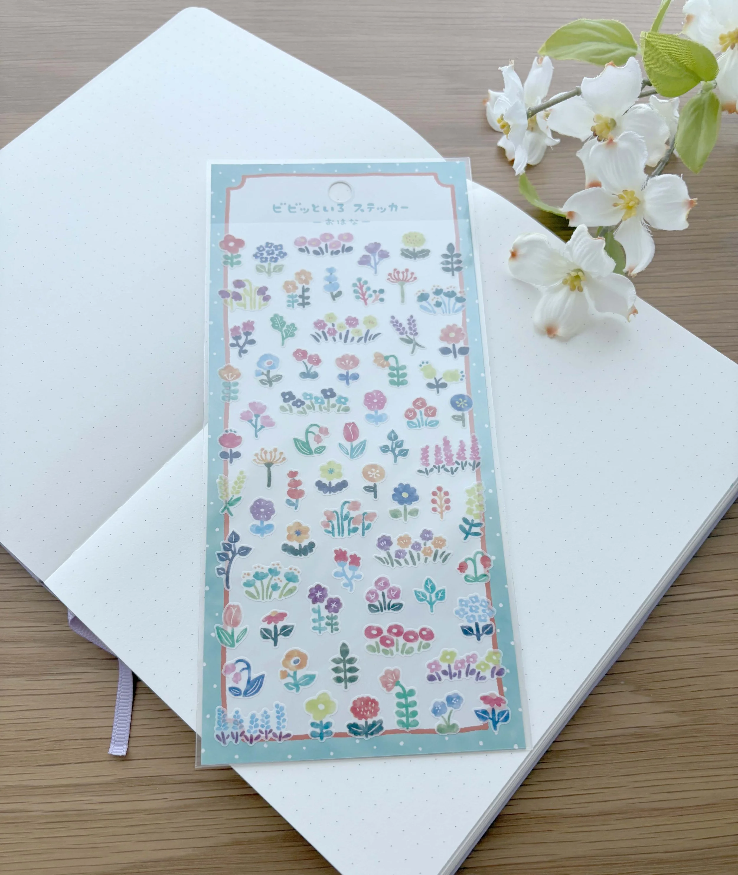 NEW Journal Mindwave Sticker -Bibi to iro- Vivid Colorful Stickers - Flowers