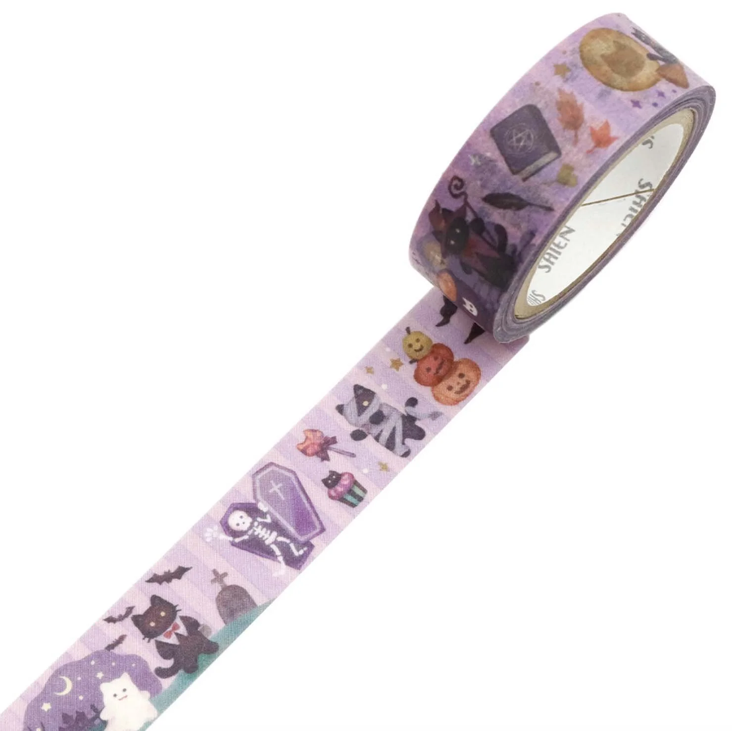 NEW Saien Washi Tape -15 mm - Halloween Cats