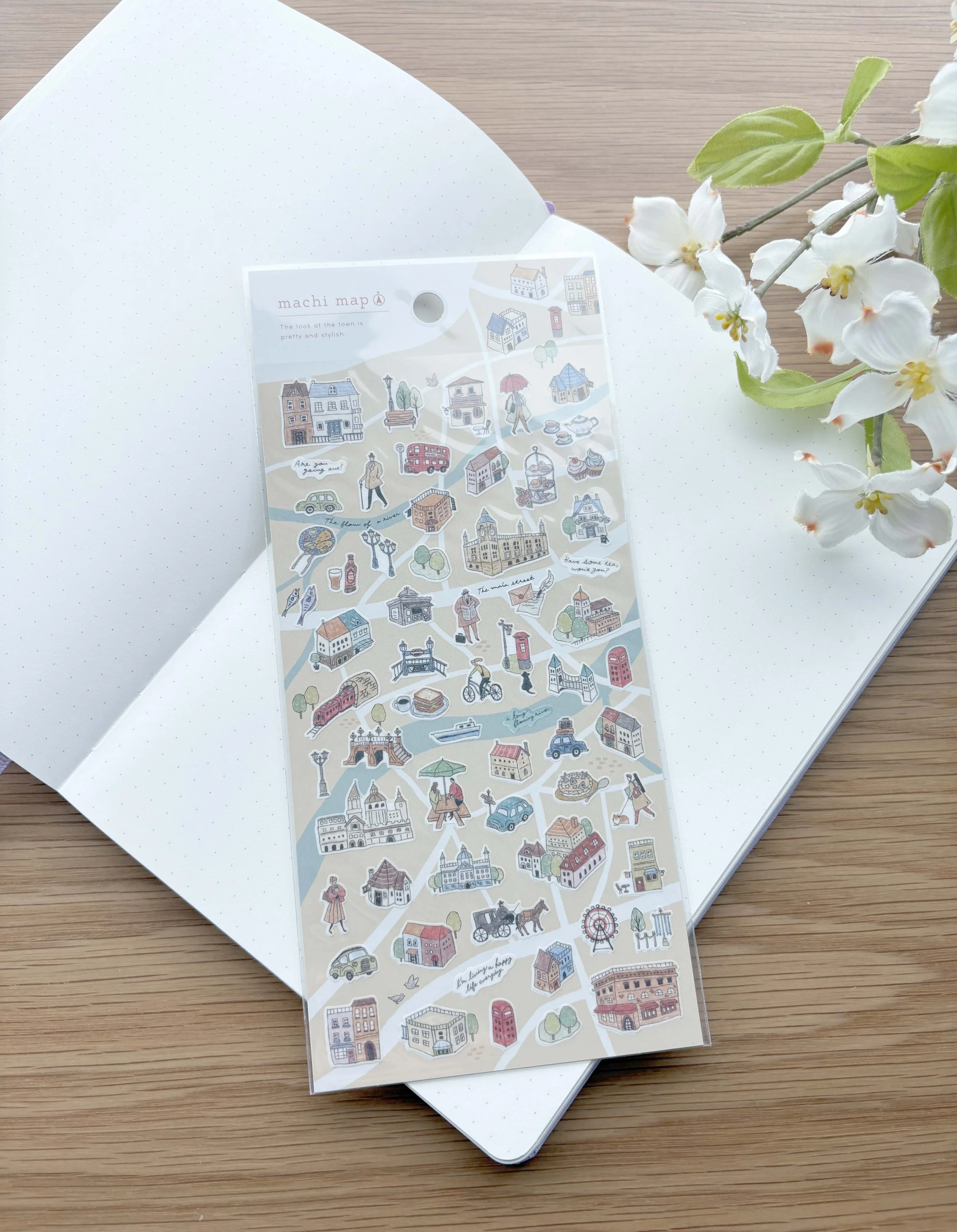 NEW Journal Mindwave Sticker  - Machi Map Town Series - European Travel - Brown