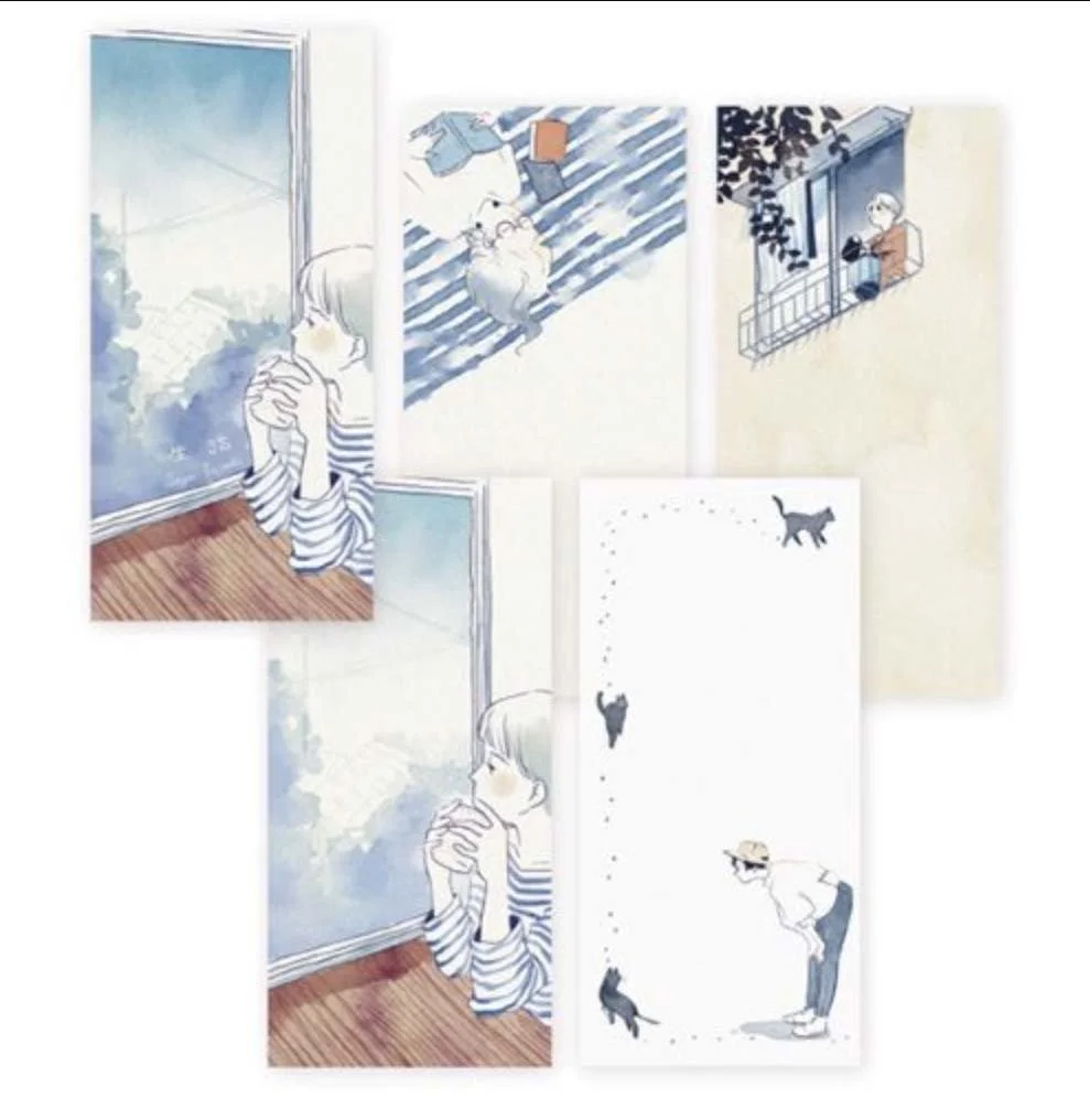 NEW HYOGENSHA Washi Paper Notepad - Writing Paper Ippitsusen Letterpad- Everyday Time - By Sayuri Fujimaki (Copy)