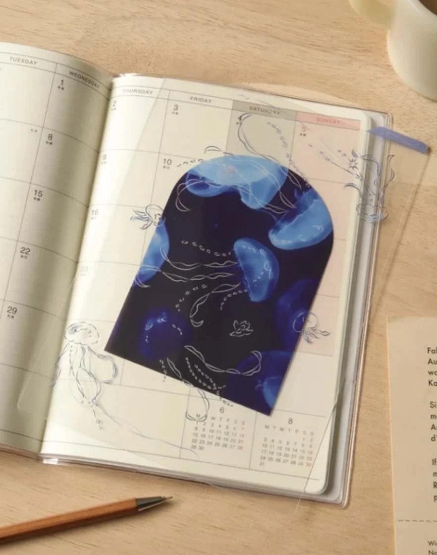 NEW A5 Size Planner Under Layer Transparent Board - Shitajiki - Jellyfish Ocean Waters