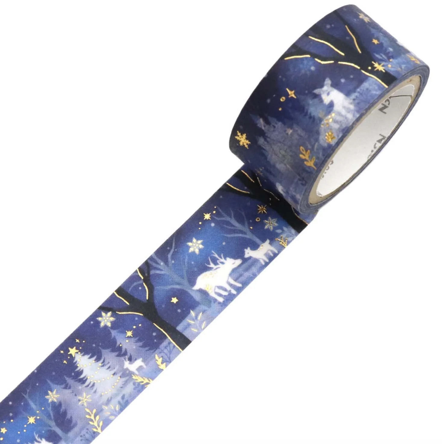 NEW Saien Washi Tape -20 mm - Christmas Limited - Silent Night with Silver Foil