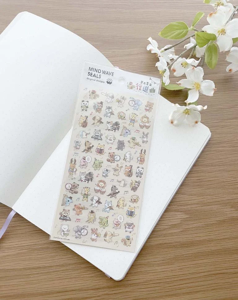 NEW Clear Planner Sticker - Mini Music Animals - Mini Mini March