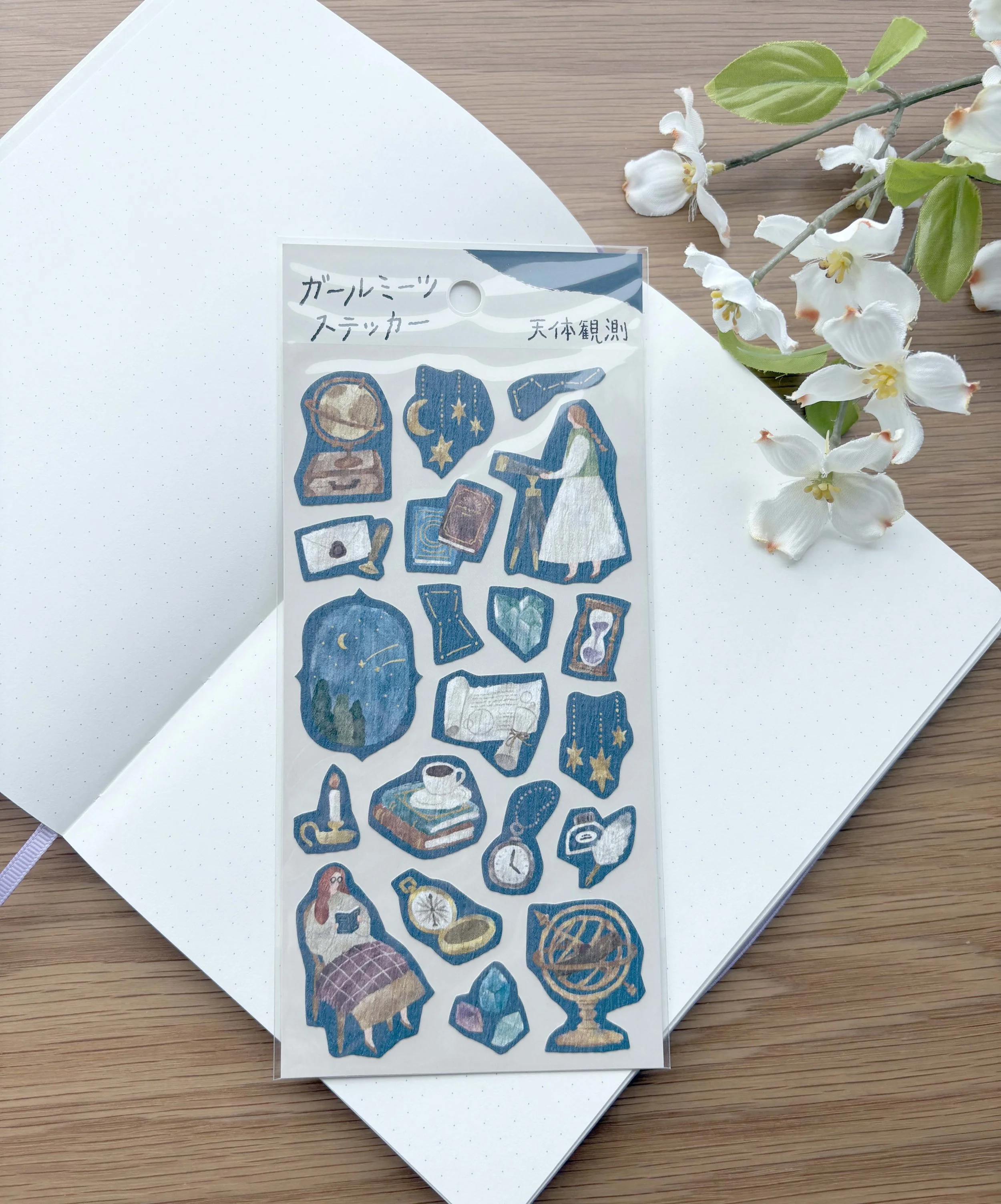 NEW Crepe Paper Journal Stickers - Girl Meets Sticker Series - Night Sky