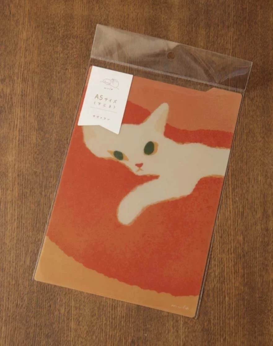 NEW A5 Size Planner Under Layer Transparent Board - Shitajiki - Resting Cat by Mula