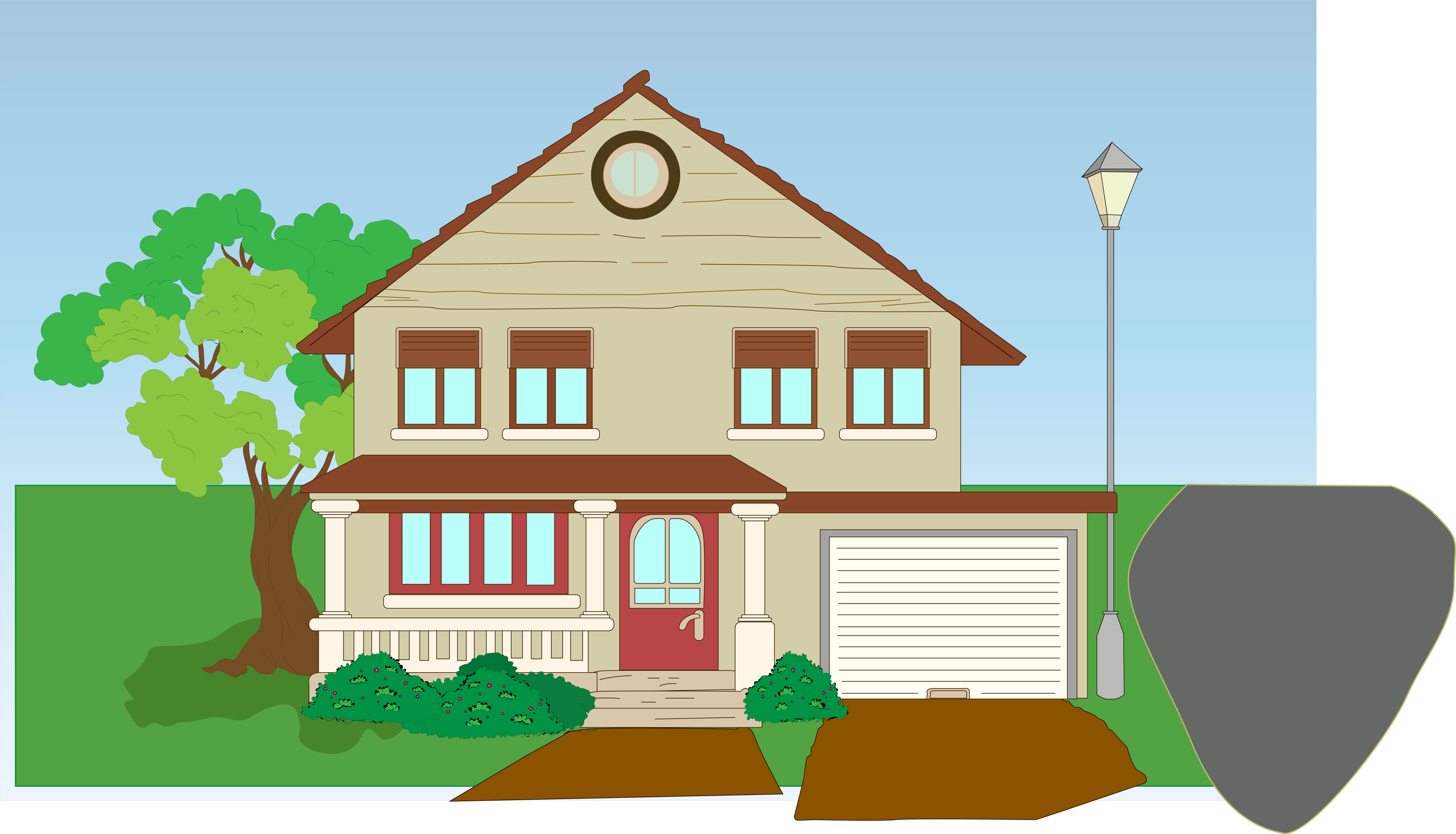 Comic strip and comic book maker online, Storyspread template of house outside.