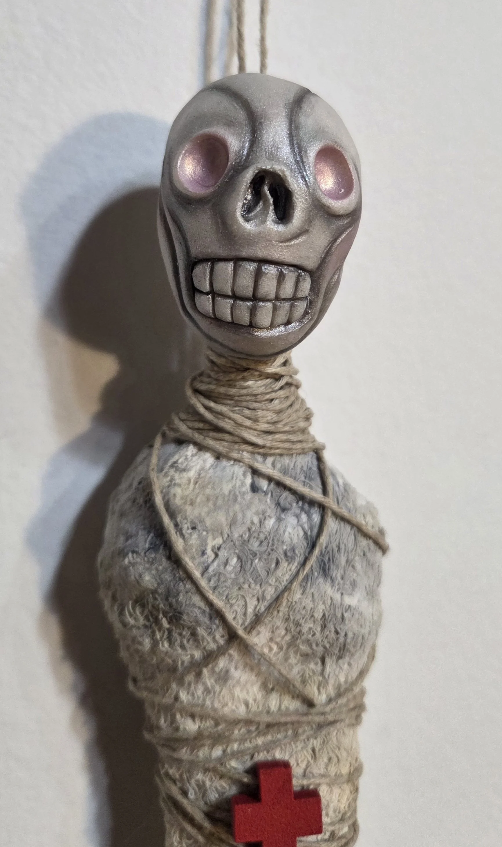 “Chrysalides” Burial Dolls
Polymer clay, plaster, paper pulp, wood, & acrylic
10” tall
$55 ea.
(detail)
Email oddmoddworks@gmail.com for Shipping Inquiries