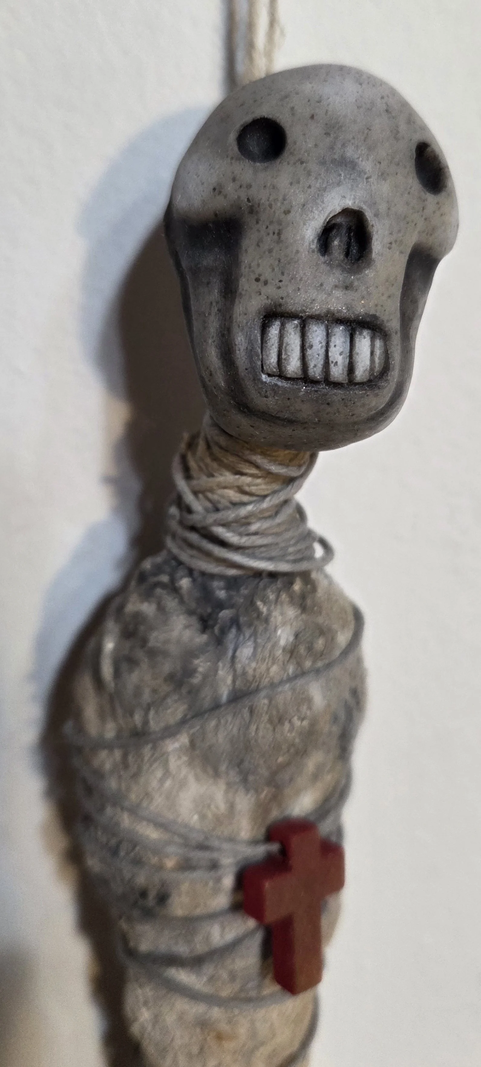 “Chrysalides” Burial Dolls
Polymer clay, plaster, paper pulp, wood, & acrylic
10” tall
$55 ea.
(Detail)
Email oddmoddworks@gmail.com for Shipping Inquiries