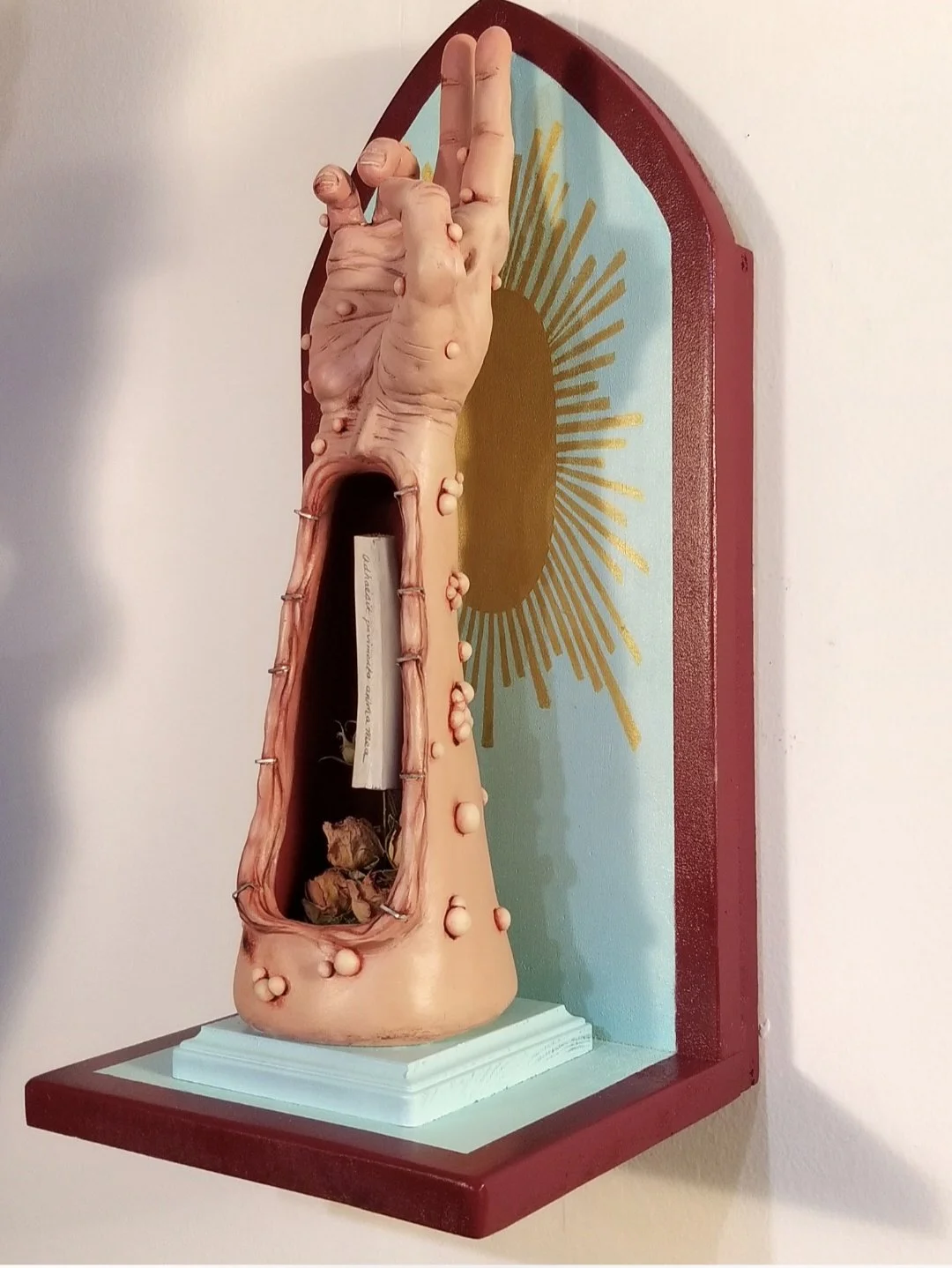 “My Soul Clung to the Floor”
Stone clay, polymer clay, wood, bone, acrylic, & dried flowers
19”x9”
$800
(Details)
Email oddmoddworks@gmail.com for Shipping Inquiries
