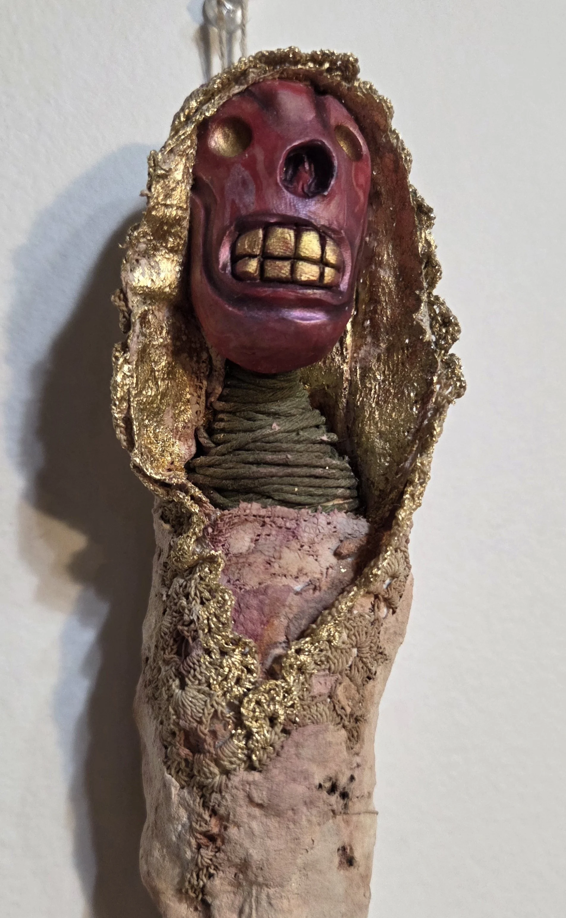 “Chrysalides” Burial Dolls
Polymer clay, plaster, paper pulp, & acrylic
11” tall
$55 ea.
(Detail)
Email oddmoddworks@gmail.com for Shipping Inquiries