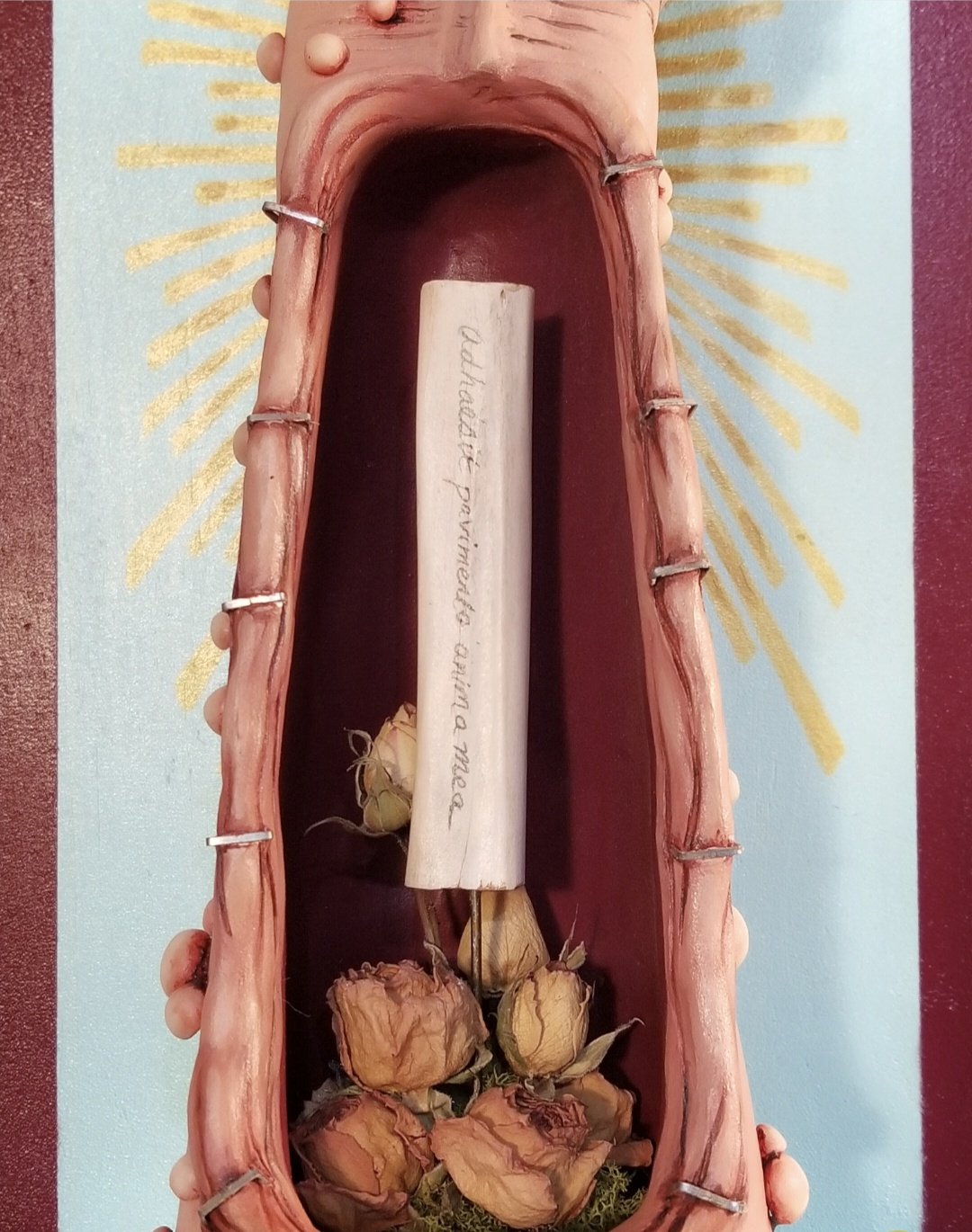 “My Soul Clung to the Floor”
Stone clay, polymer clay, wood, bone, acrylic, & dried flowers
19”x9”
$800
(Details)
Email oddmoddworks@gmail.com for Shipping Inquiries

