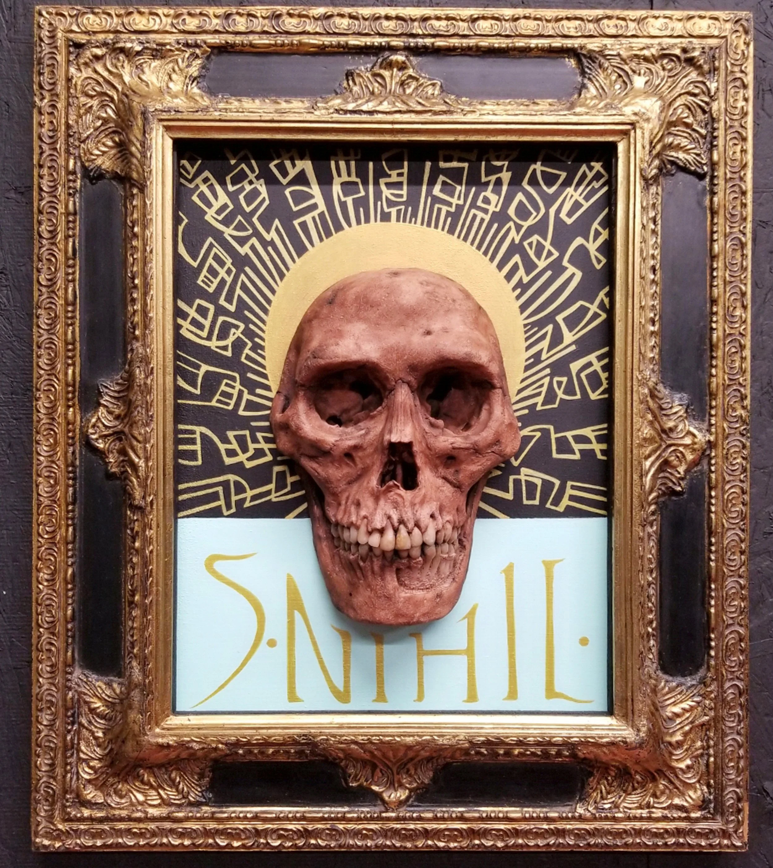 “Saint Nihil”
Polymer clay, powdered pigments, & acrylic on wood
17.5” x 20.5”
$500
Email oddmoddworks@gmail.com for Shipping Inquiries
