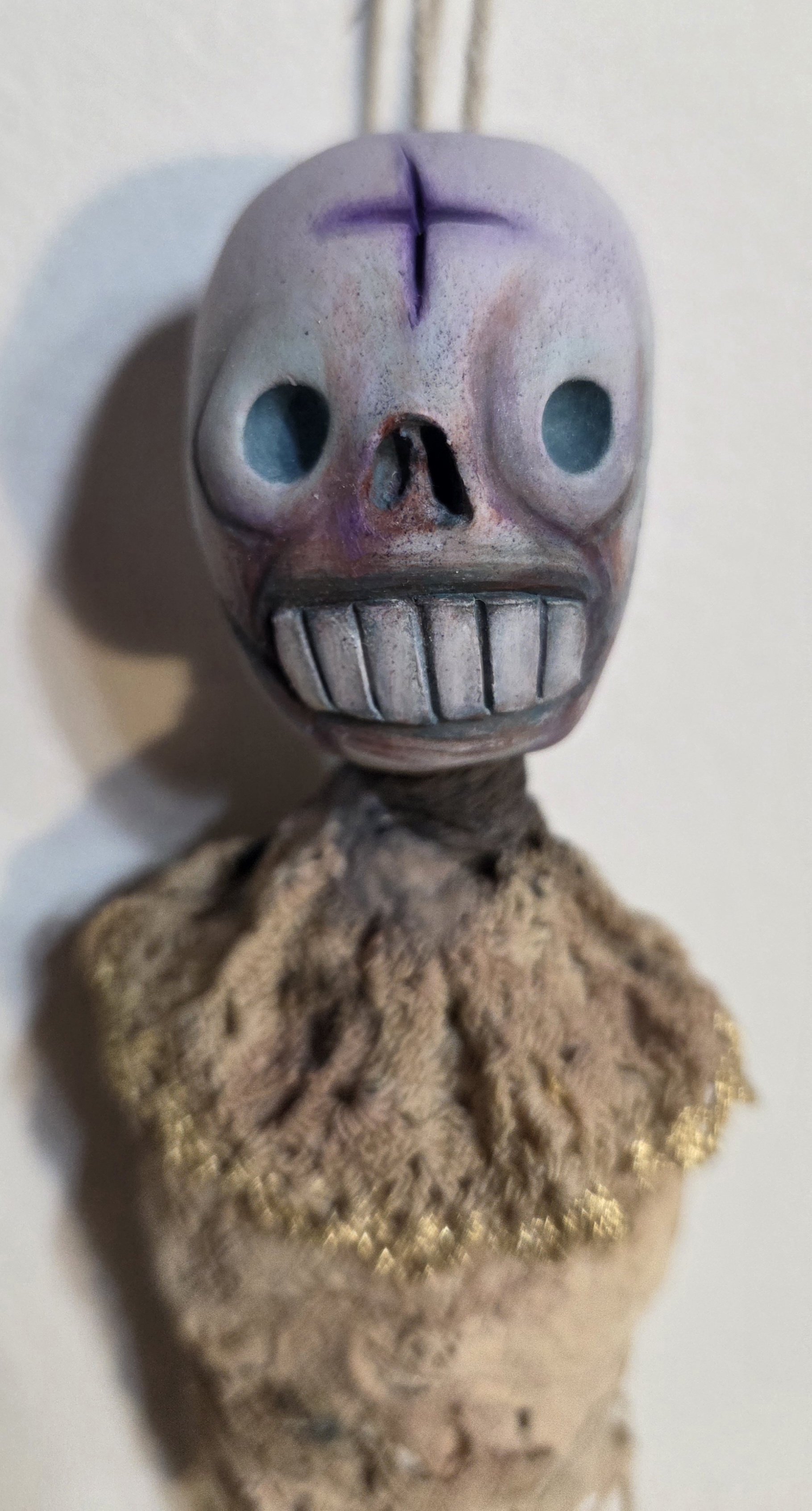 “Chrysalides” Burial Dolls
Polymer clay, plaster, paper pulp, & acrylic
9.5” tall
$55 ea.
(Detail)
Email oddmoddworks@gmail.com for Shipping Inquiries