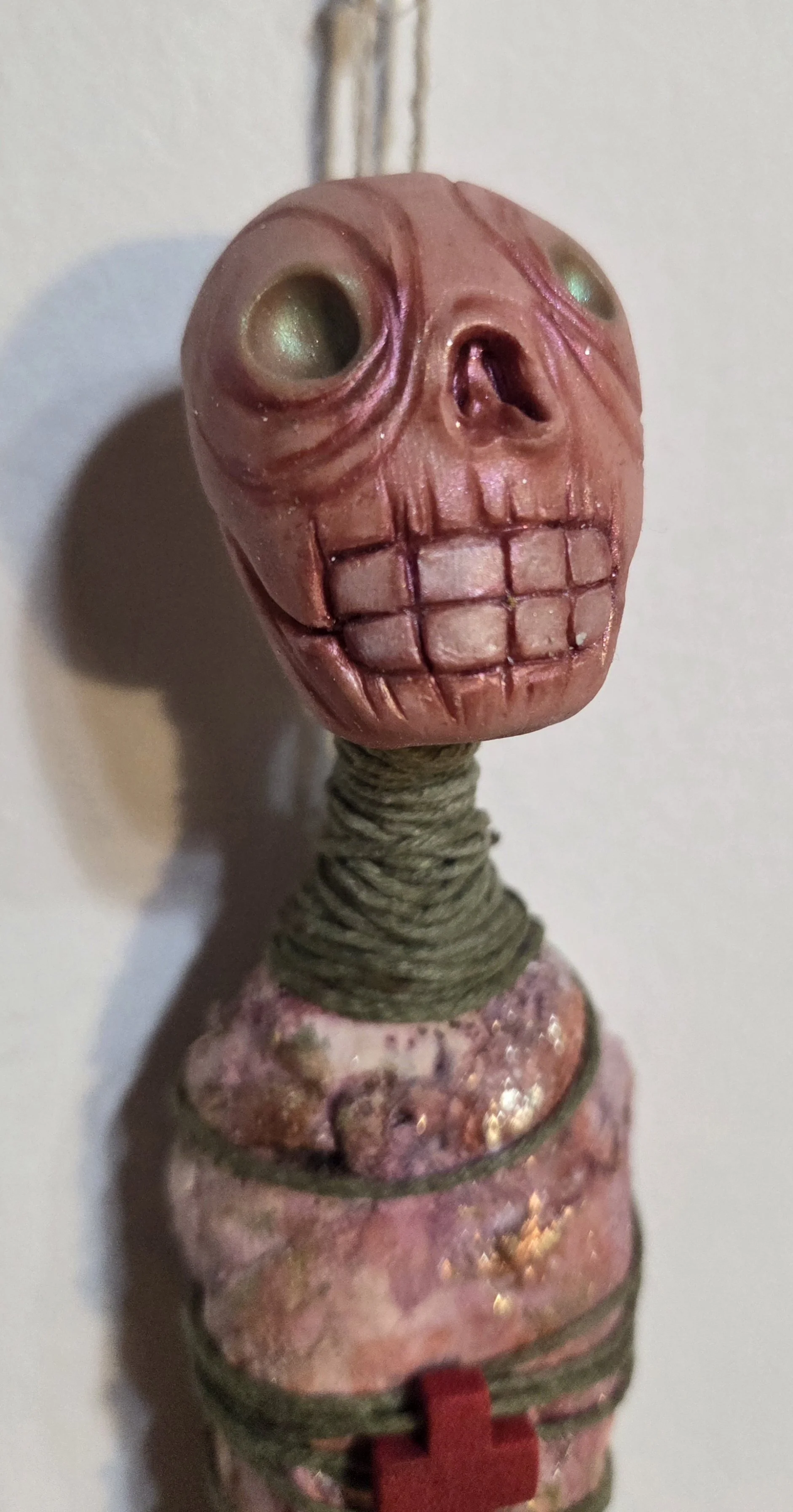 “Chrysalides” Burial Dolls
Polymer clay, plaster, paper pulp, wood, & acrylic
9.5” tall
$55 ea.
(Detail)
Email oddmoddworks@gmail.com for Shipping Inquiries