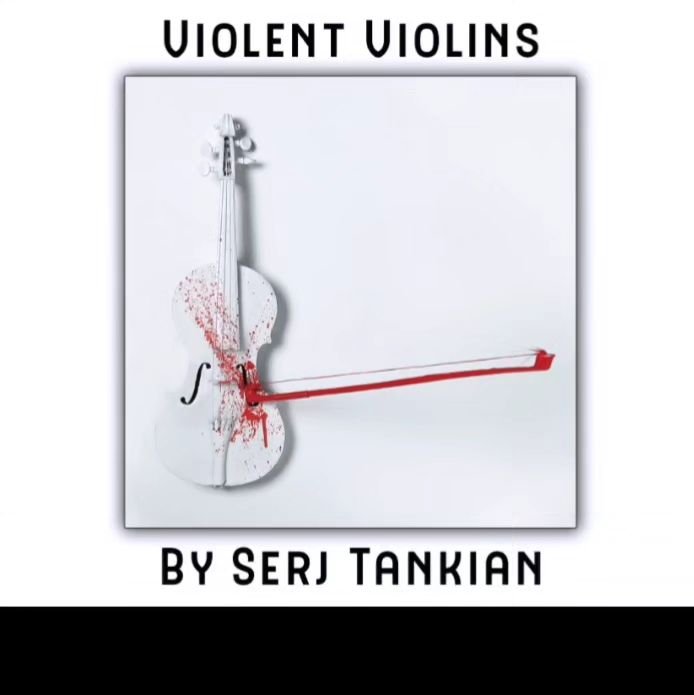 &quot;Violent Violins&quot; signed lithograph from @serjtankianart 's private collection. A virgin solo violin stabbed and splattered Dexter style by its own bow laying in the dark coffin like case.The ultimate betrayal with the words &ldquo;violent 