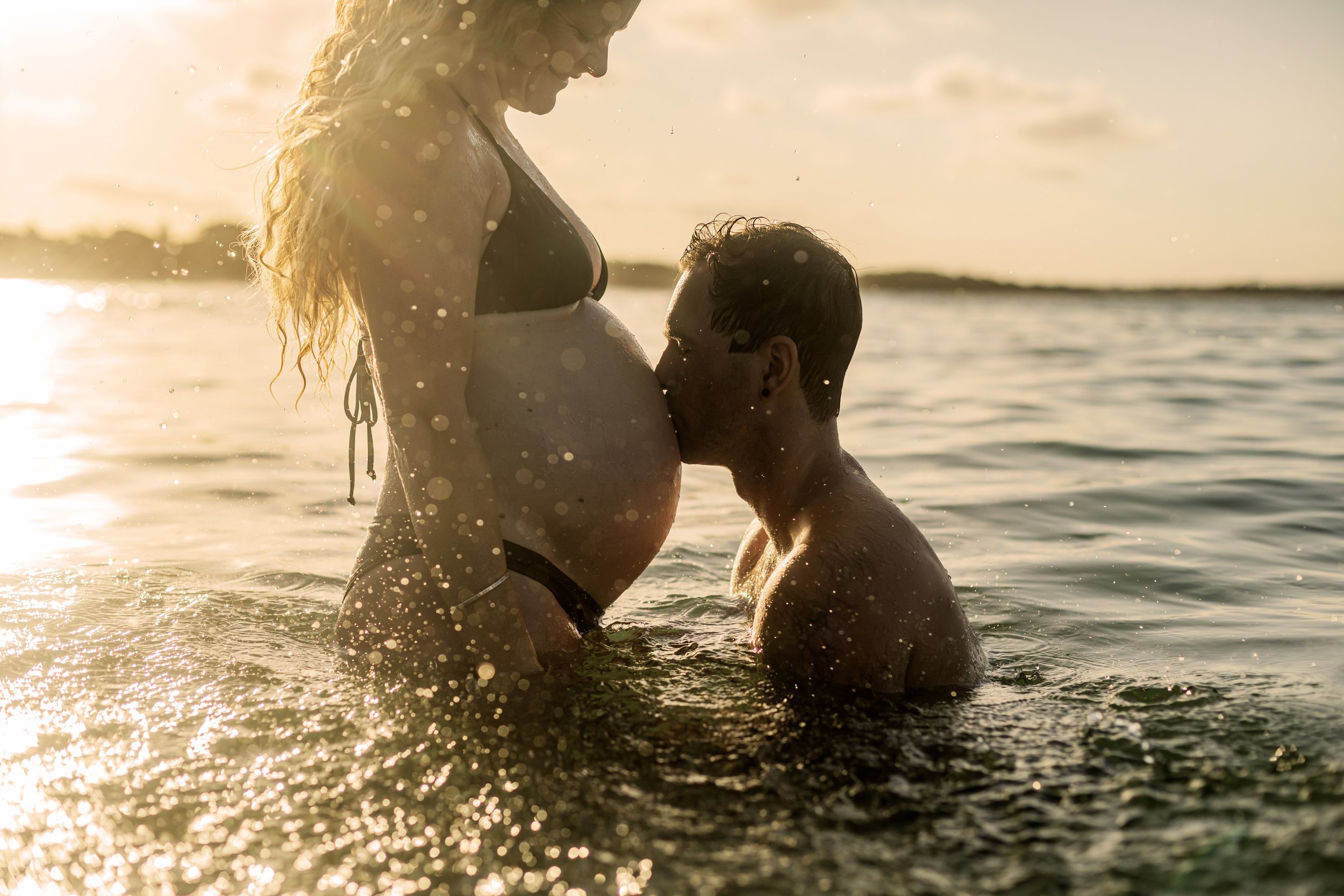 "Maternity session in pool, Sunshine Coast"