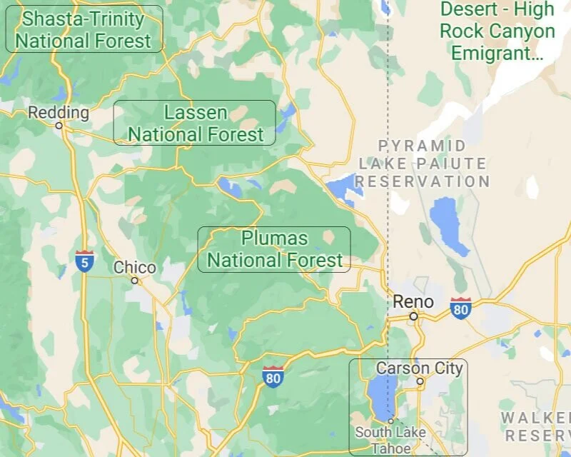 Example of Google Maps in Northern California